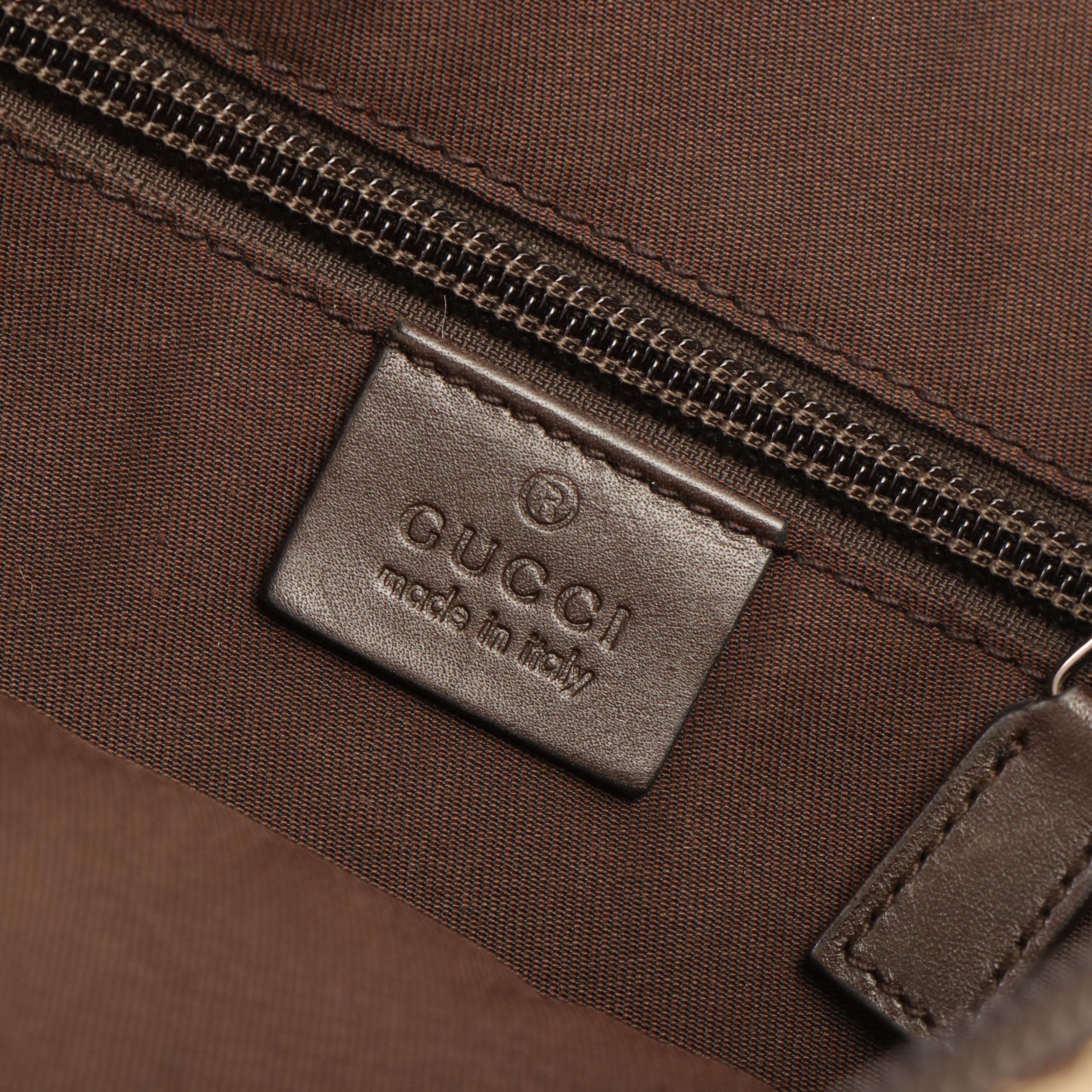 Gucci GG Messenger Bag in Leather Trimmed Coated Canvas