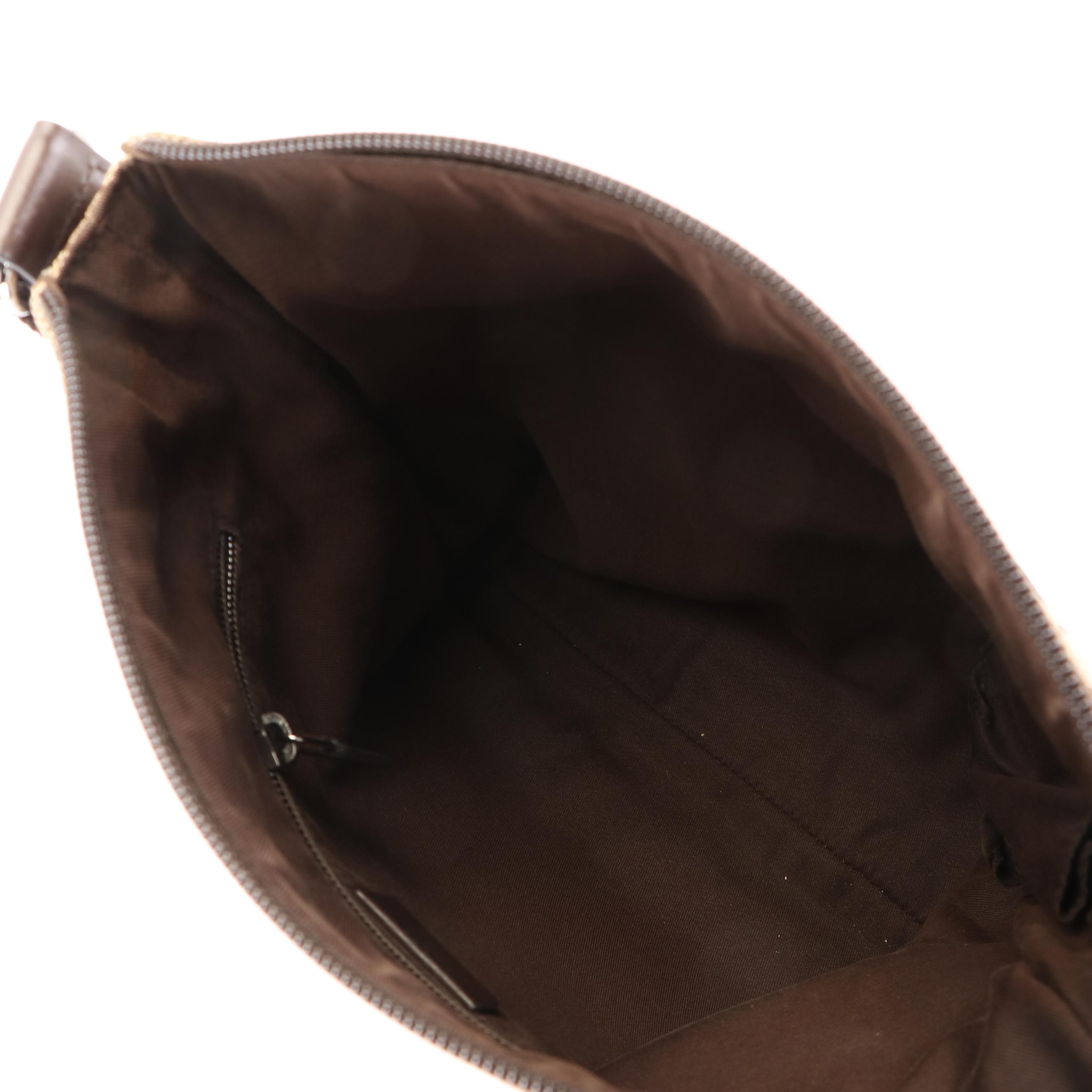 Gucci GG Messenger Bag in Leather Trimmed Coated Canvas