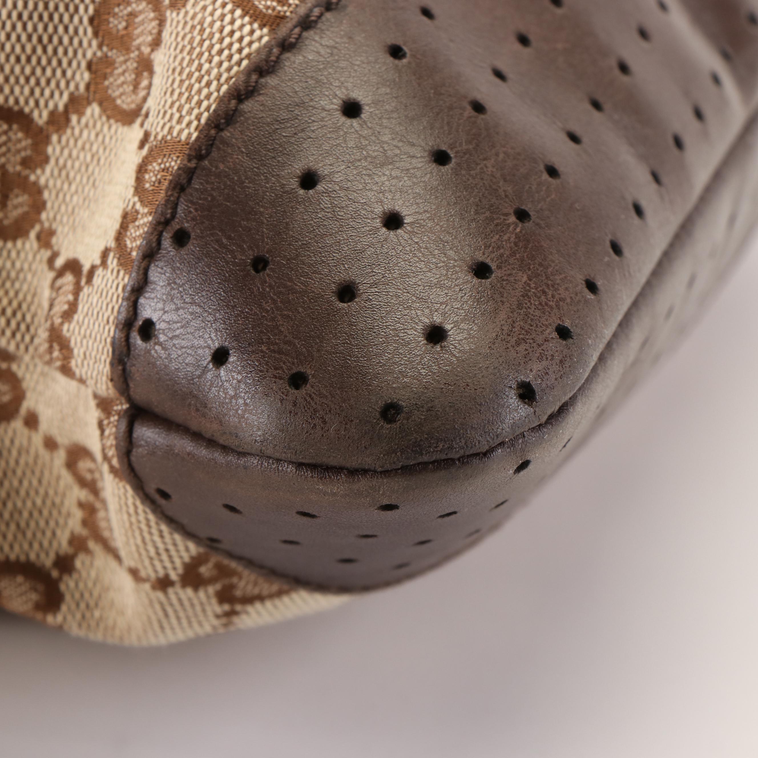 Gucci GG Messenger Bag in Leather Trimmed Coated Canvas