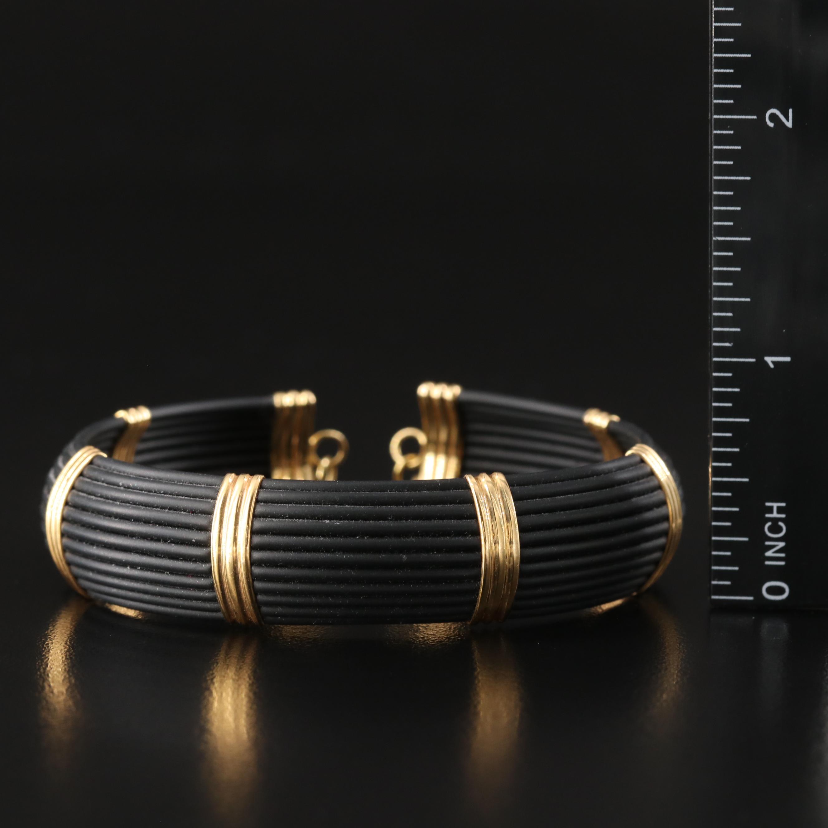 Roberto Coin 18K and Black Silicone Bracelet