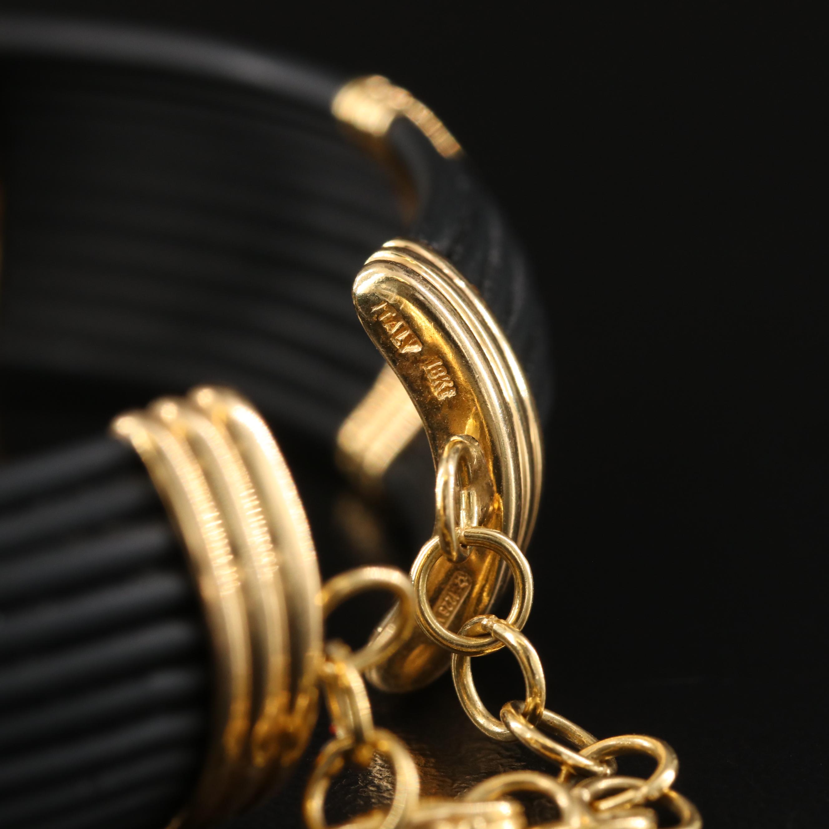 Roberto Coin 18K and Black Silicone Bracelet