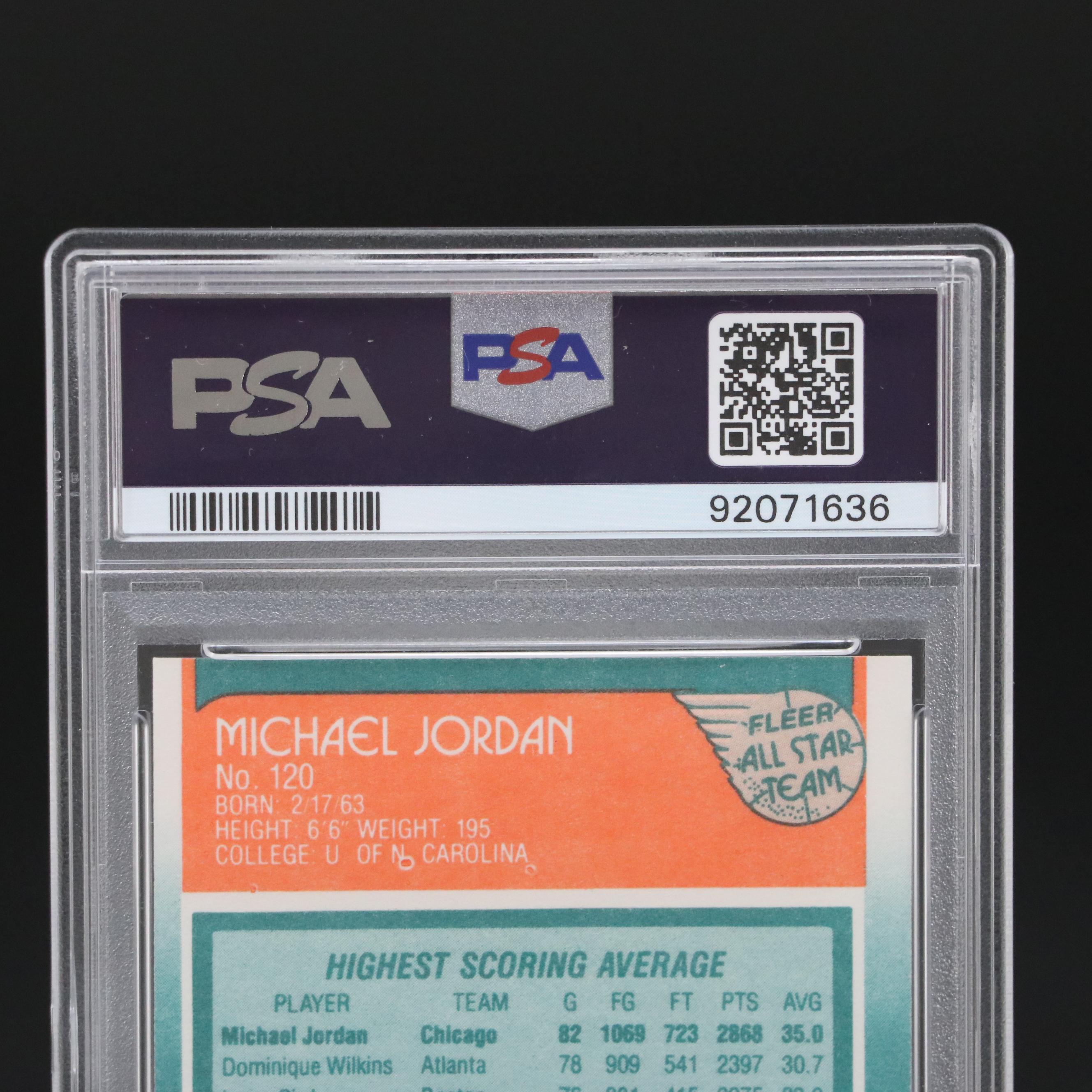 1988 Fleer Michael Jordan All-Star Basketball Card #120 Graded PSA 7 Near-Mint