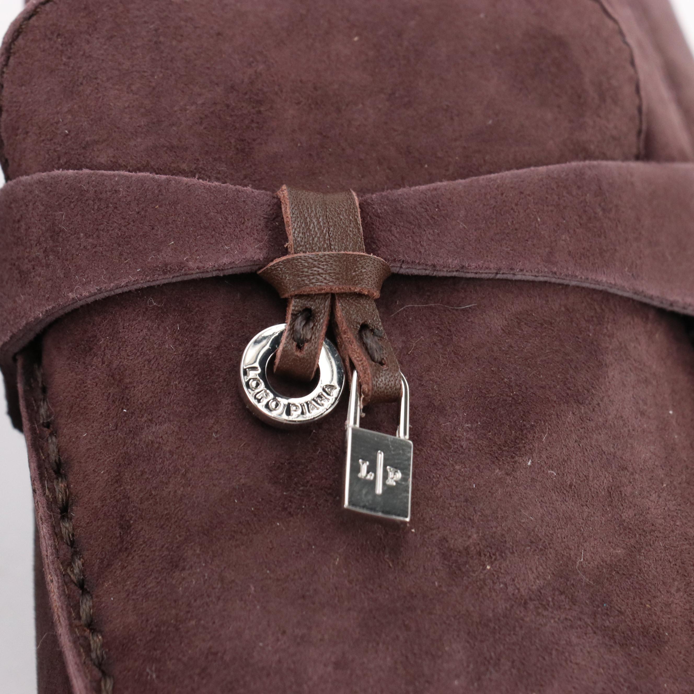 Loro Piana Chocolate Brown Suede Summer Charms Walk Loafers in Box