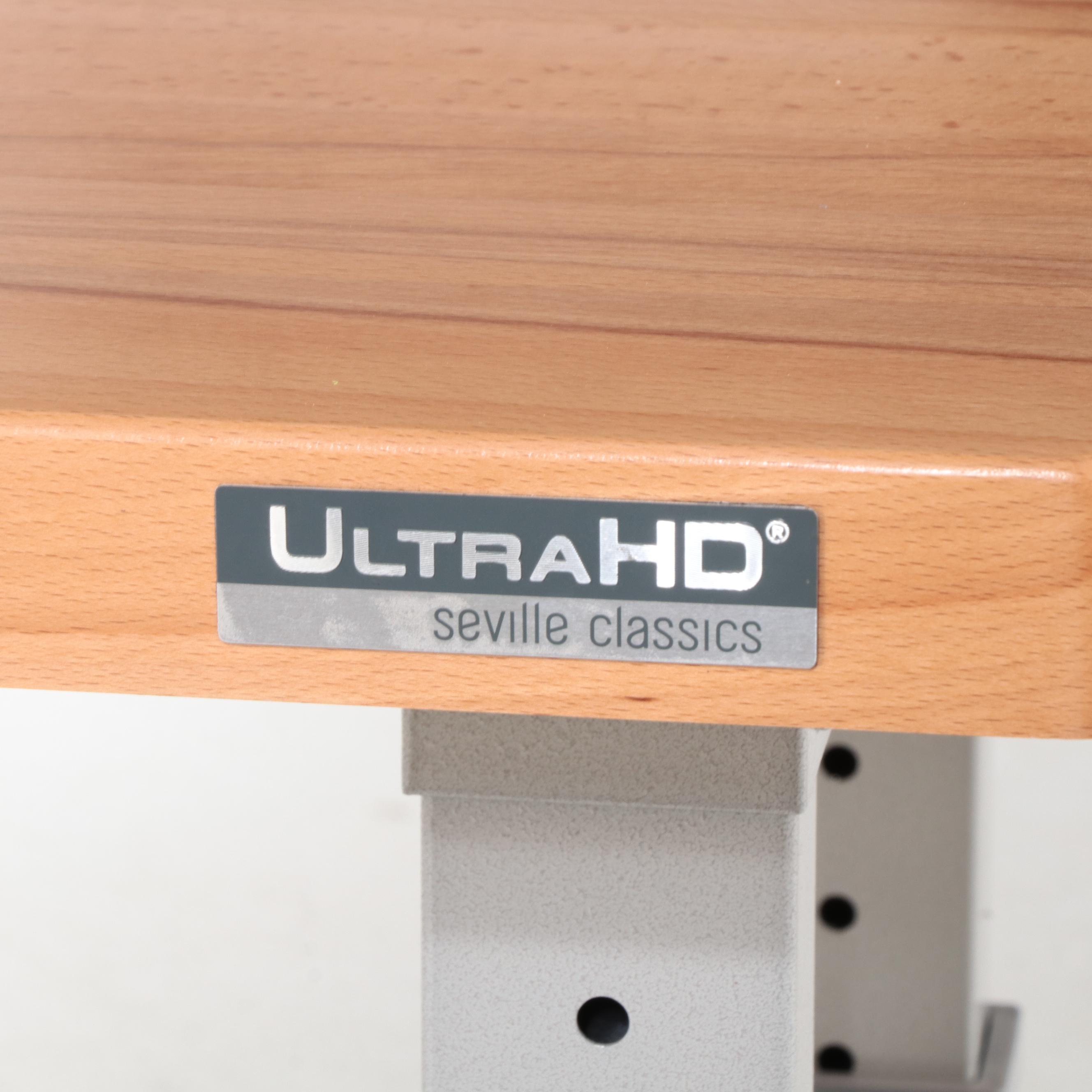Seville Classics Ultra HD Metal and Wood Work Table