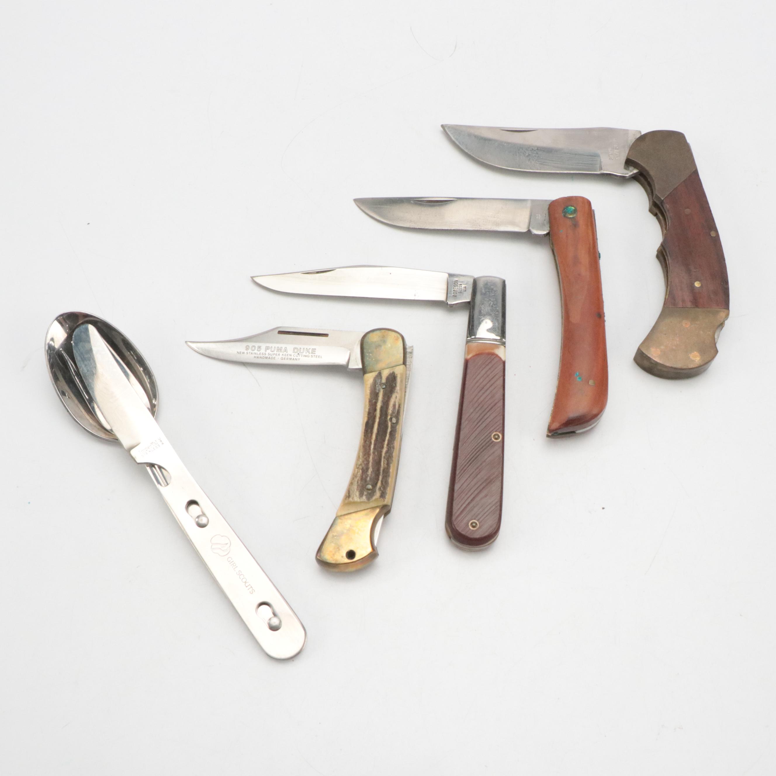 M. Klein & Sons with Other Folding Knives and Girl Scouts Utensil Tool