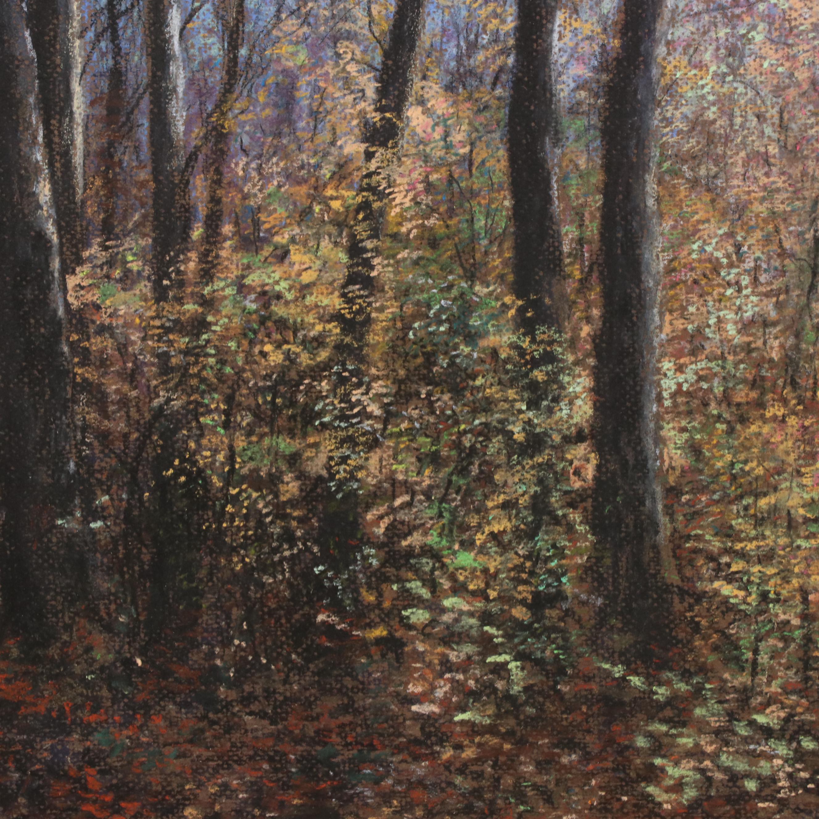 Forest Landscape Chalk Pastel Drawing