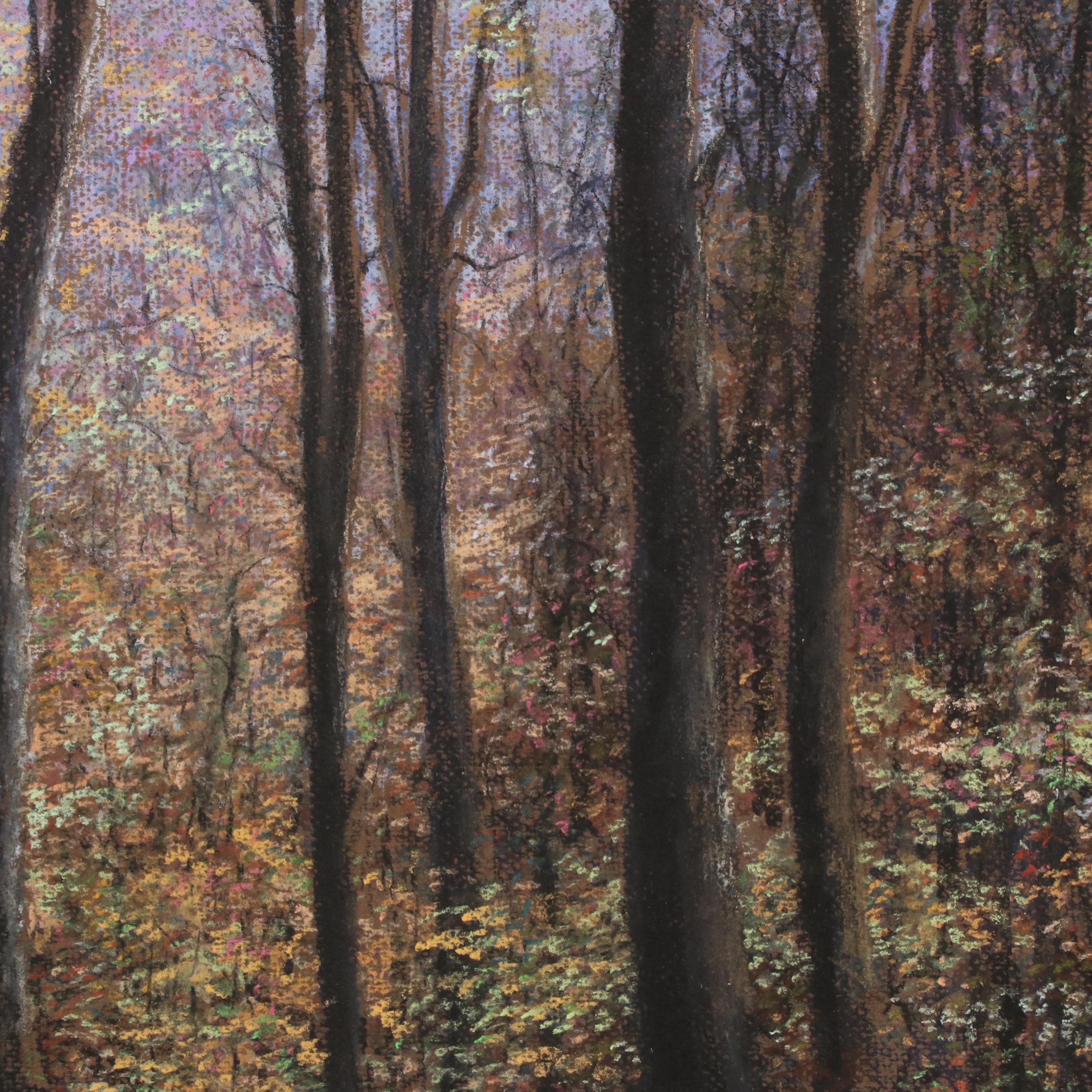 Forest Landscape Chalk Pastel Drawing