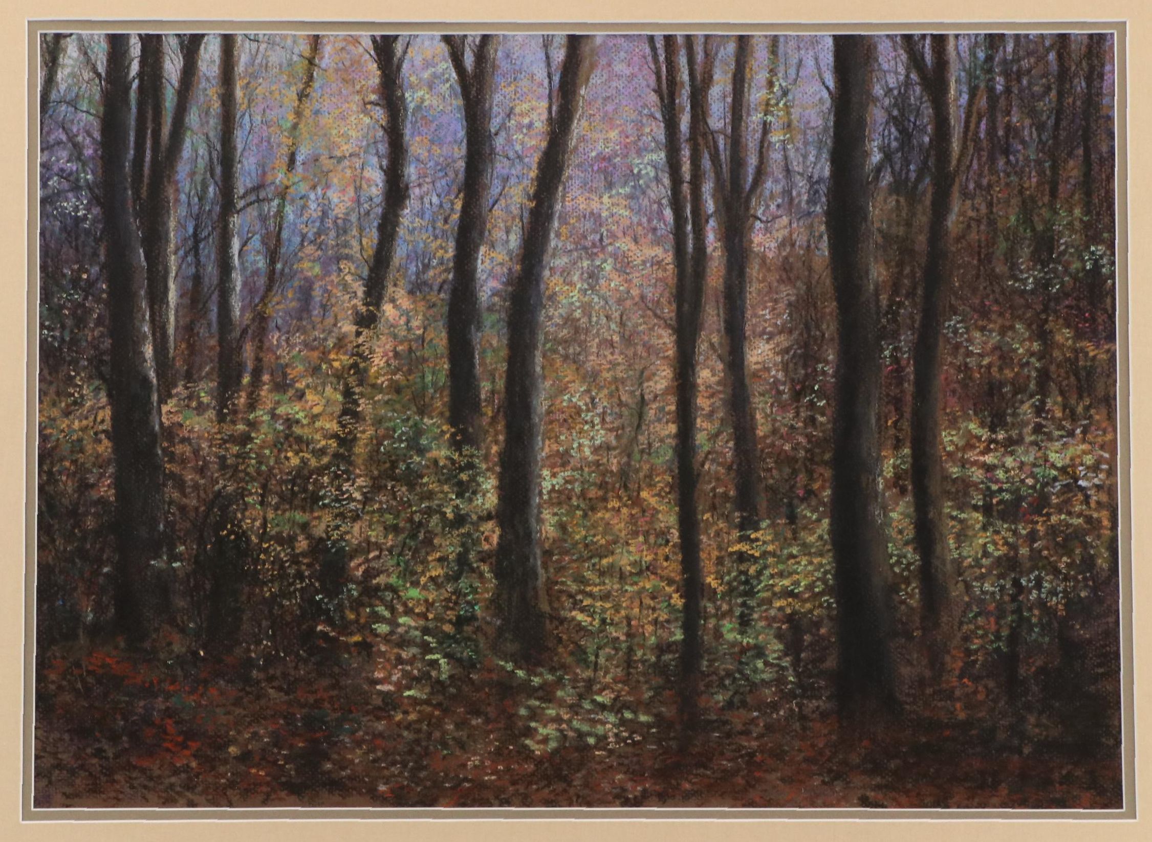 Forest Landscape Chalk Pastel Drawing