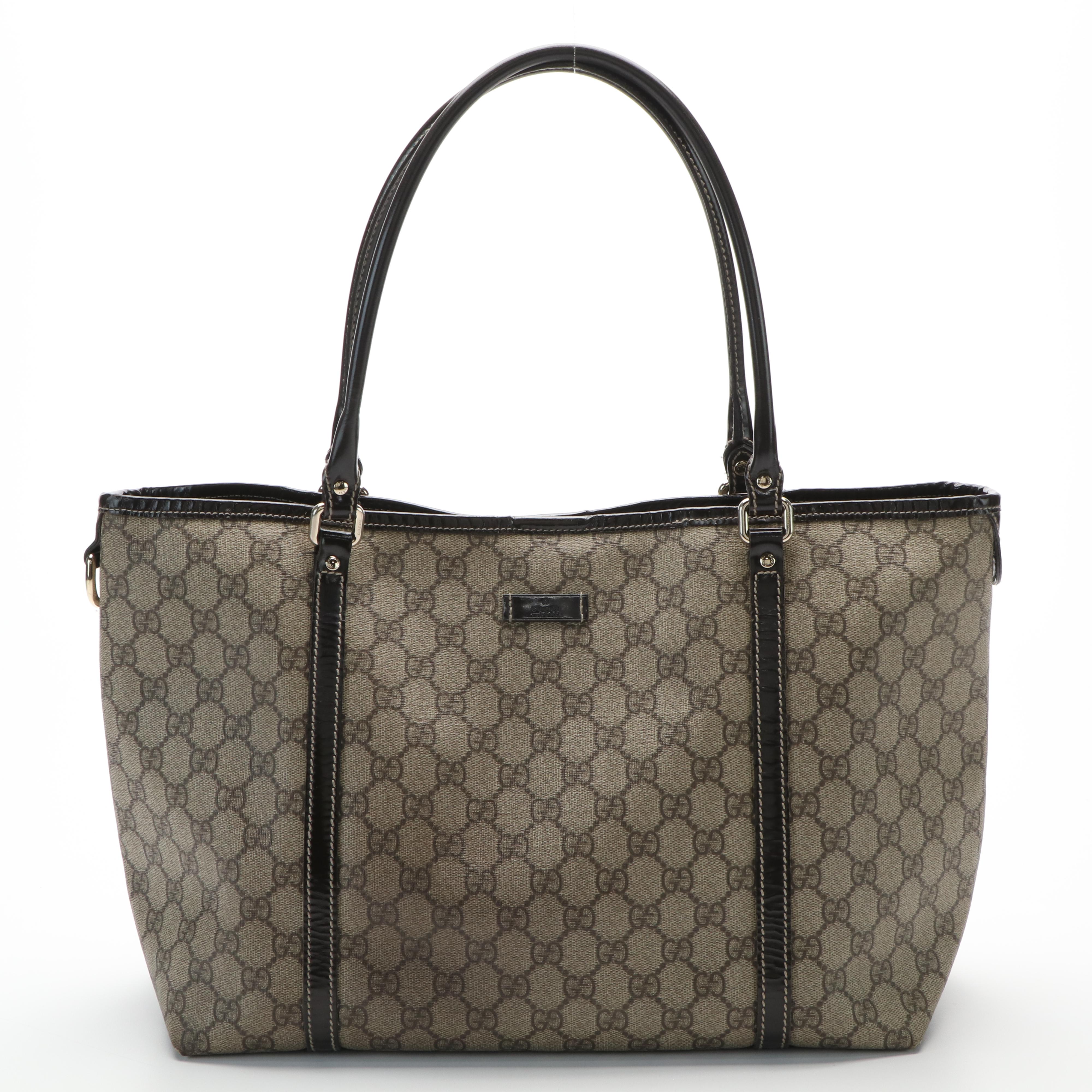 Gucci Original Joy Tote in Beige GG Supreme Canvas and Leather