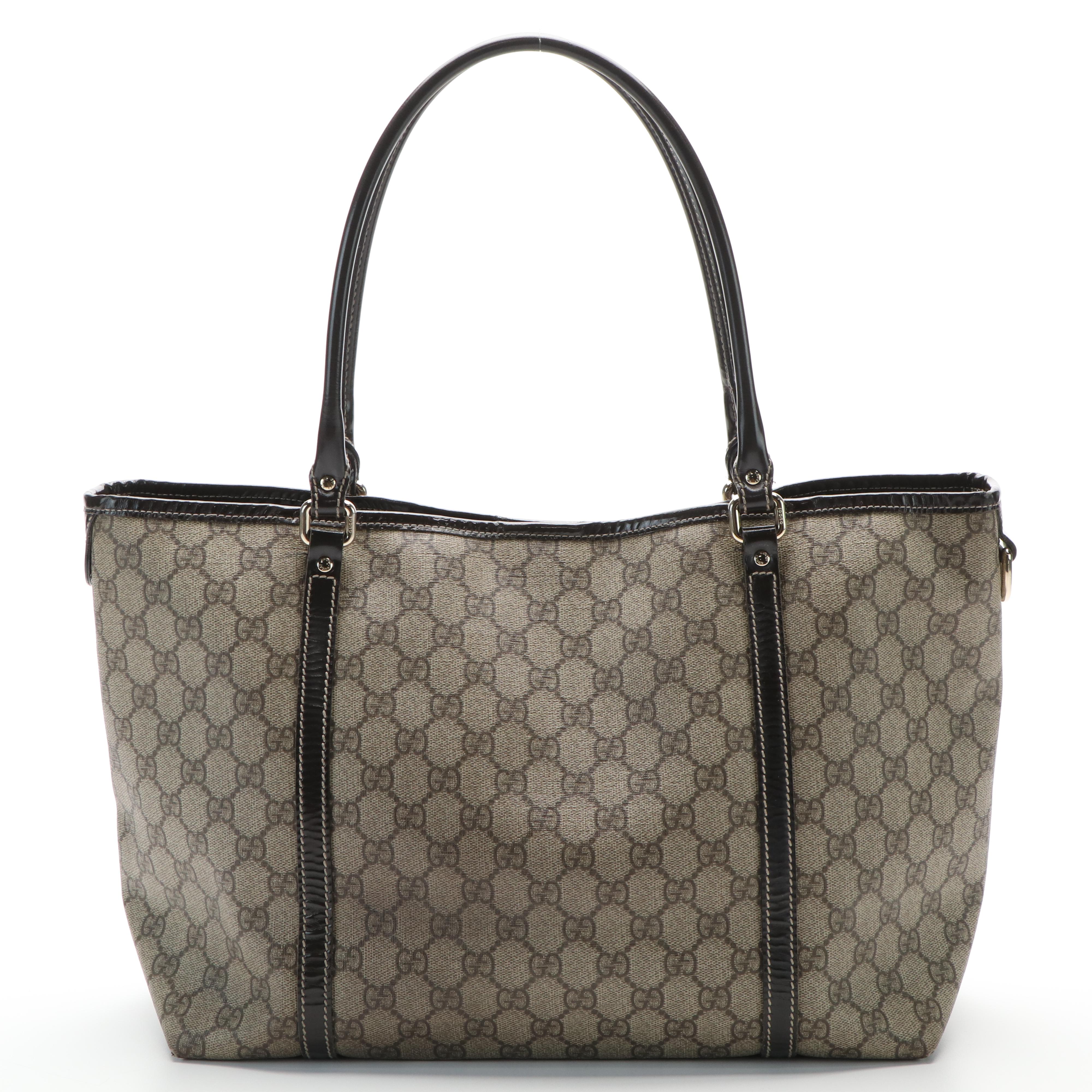 Gucci Original Joy Tote in Beige GG Supreme Canvas and Leather