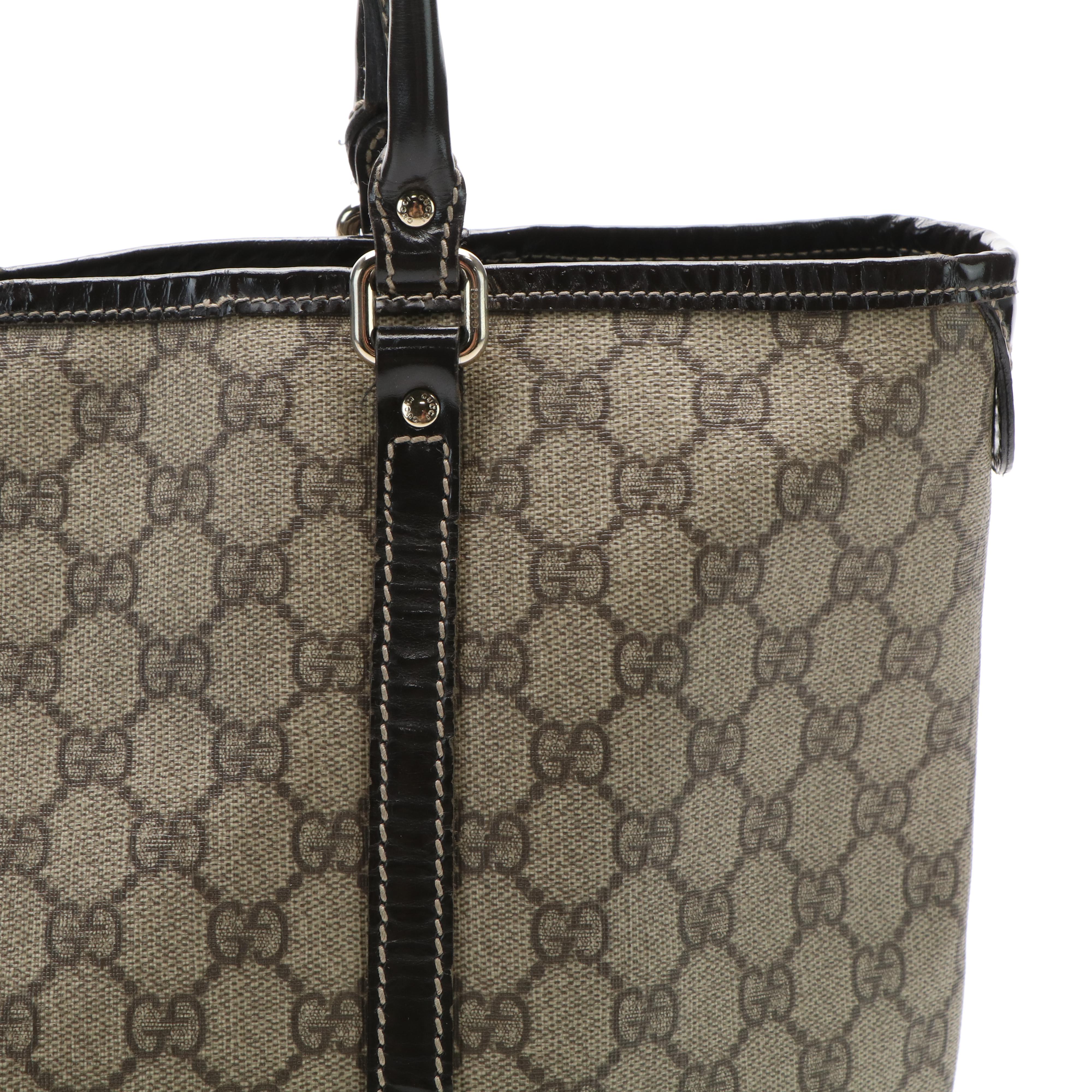 Gucci Original Joy Tote in Beige GG Supreme Canvas and Leather