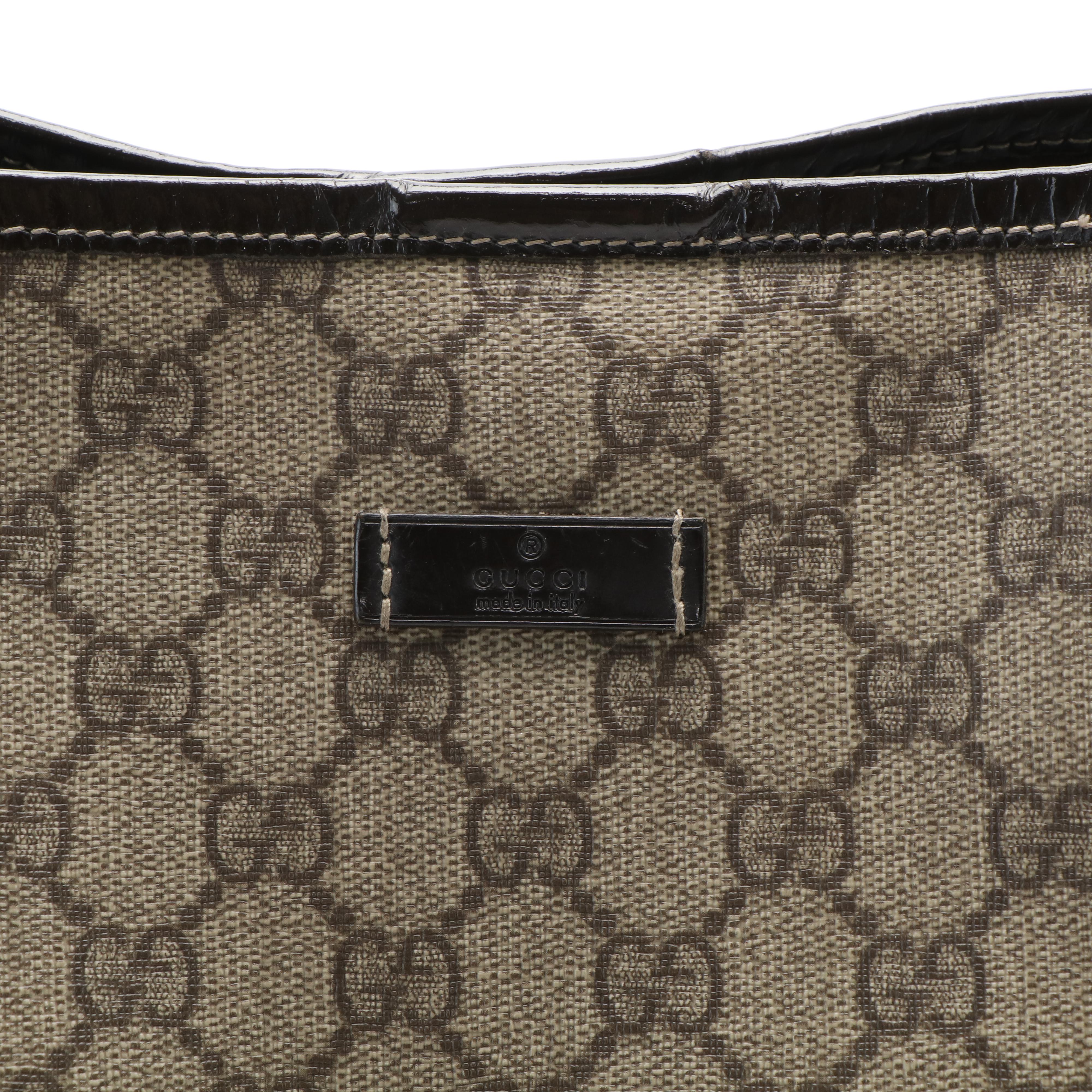 Gucci Original Joy Tote in Beige GG Supreme Canvas and Leather