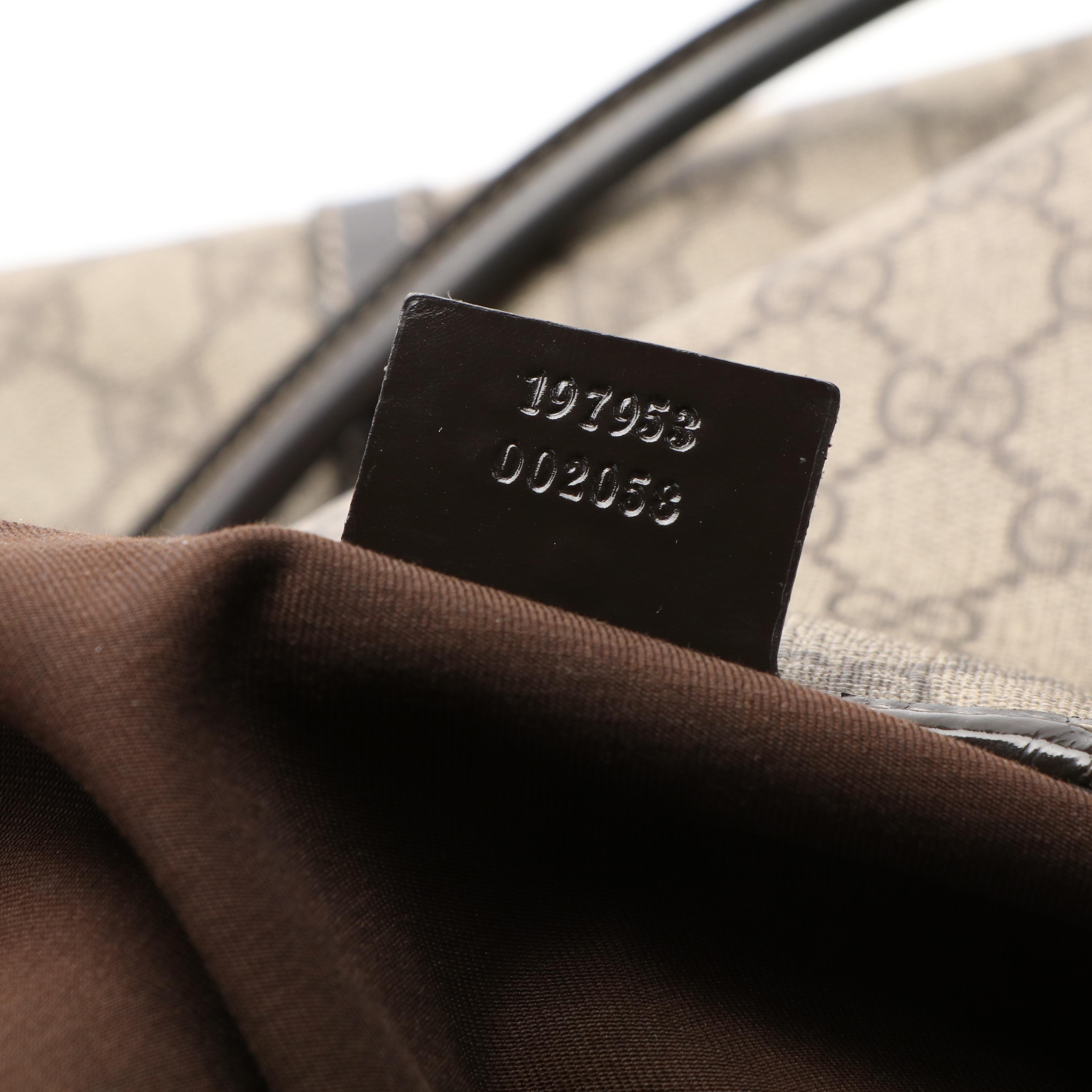 Gucci Original Joy Tote in Beige GG Supreme Canvas and Leather