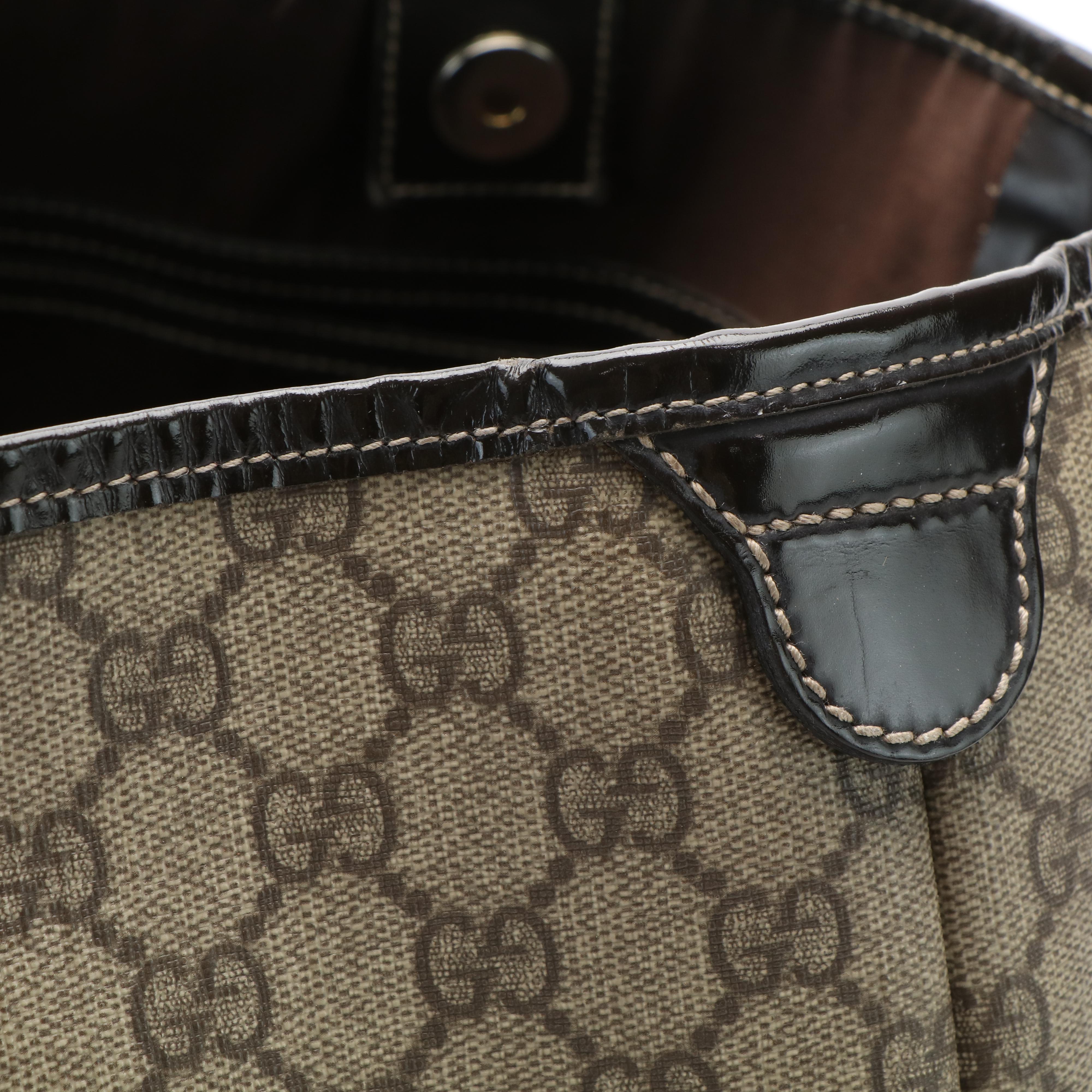 Gucci Original Joy Tote in Beige GG Supreme Canvas and Leather