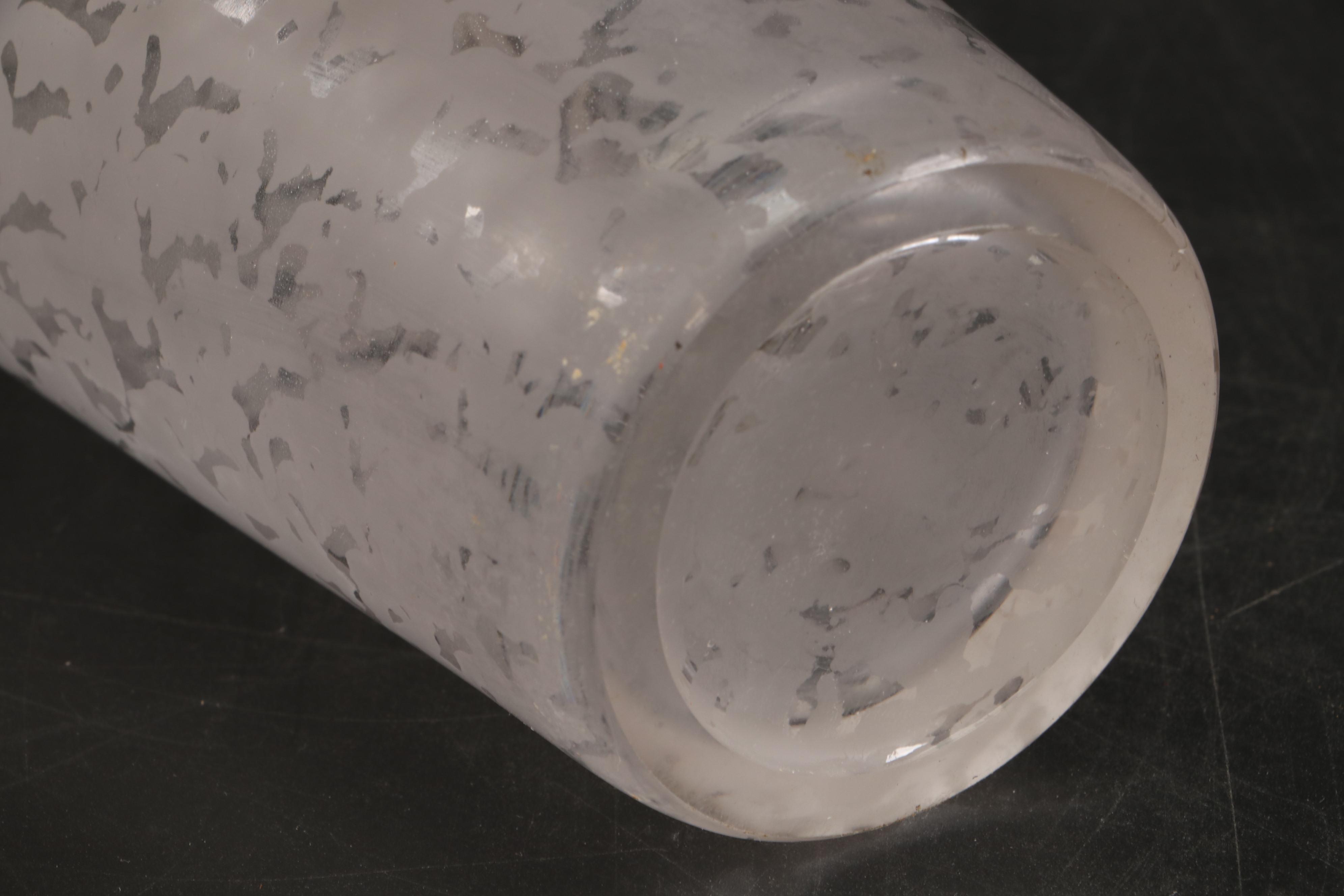 Etched Glass Cocktail Shaker and Shot Glasses