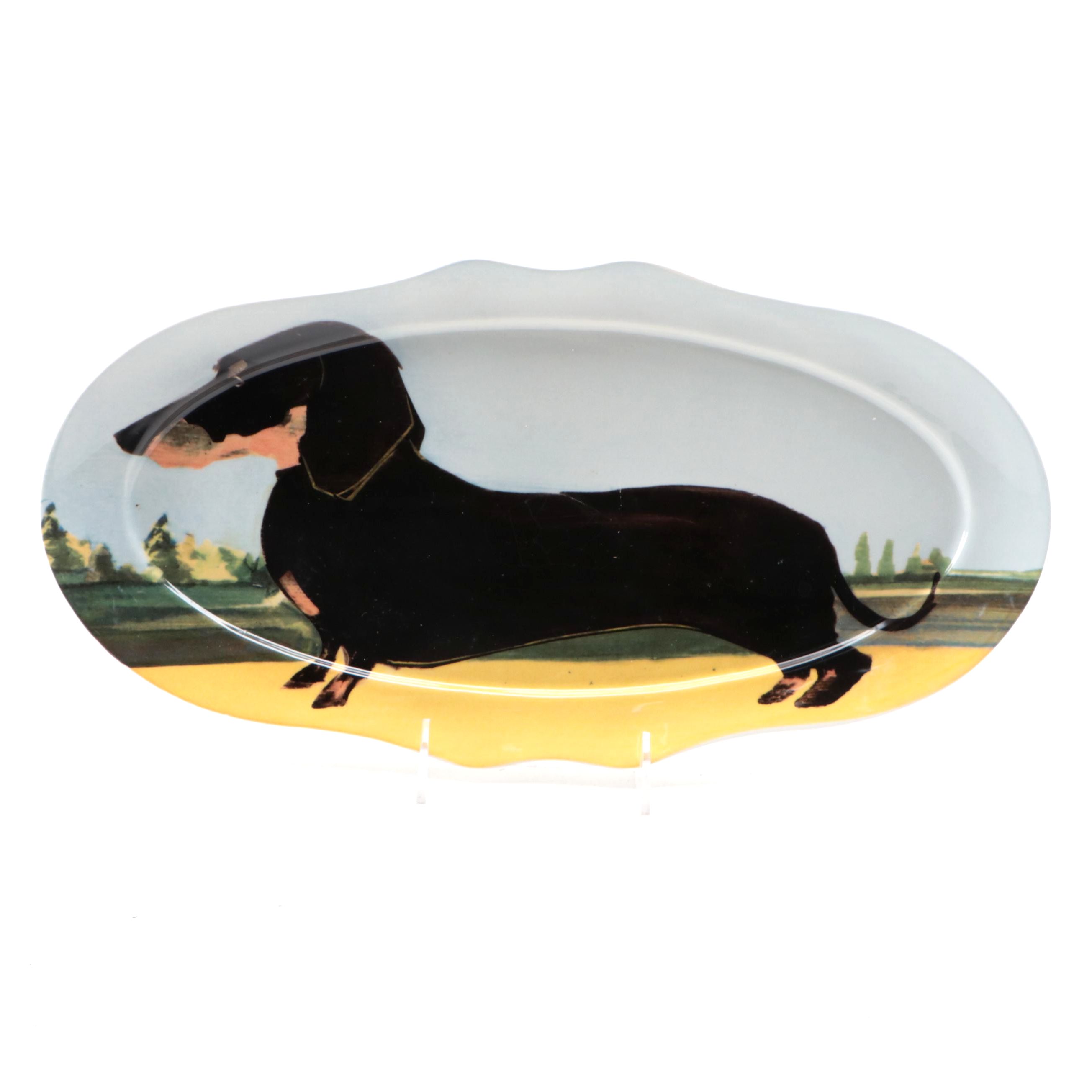 Sally Muir for Anthropologie Dachshund Porcelain Platter