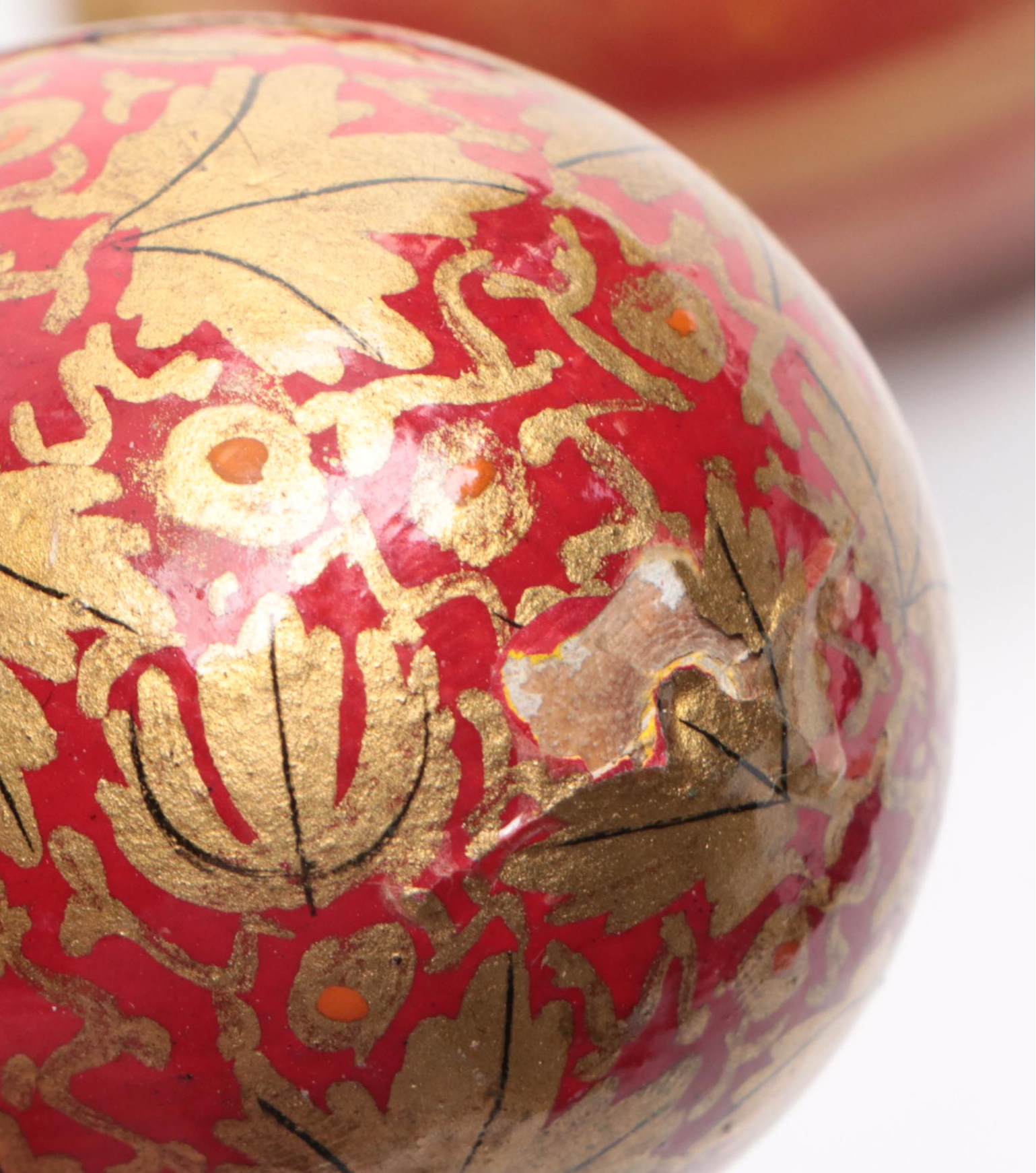 Hand-Painted Floral Motif Wood Egg Figurines with More