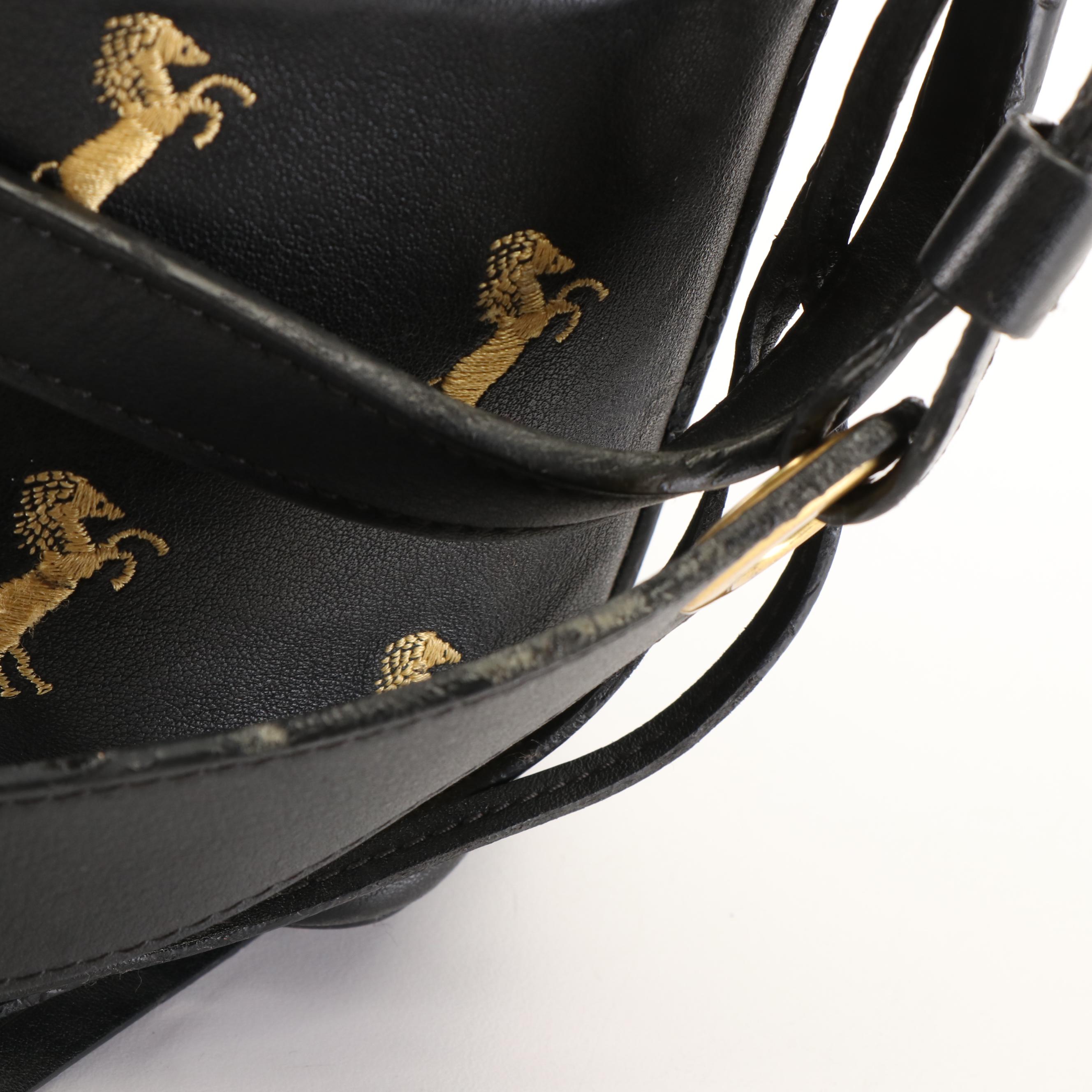 Chloé Roy Embroidered Mini Horse Leather Bucket Bag