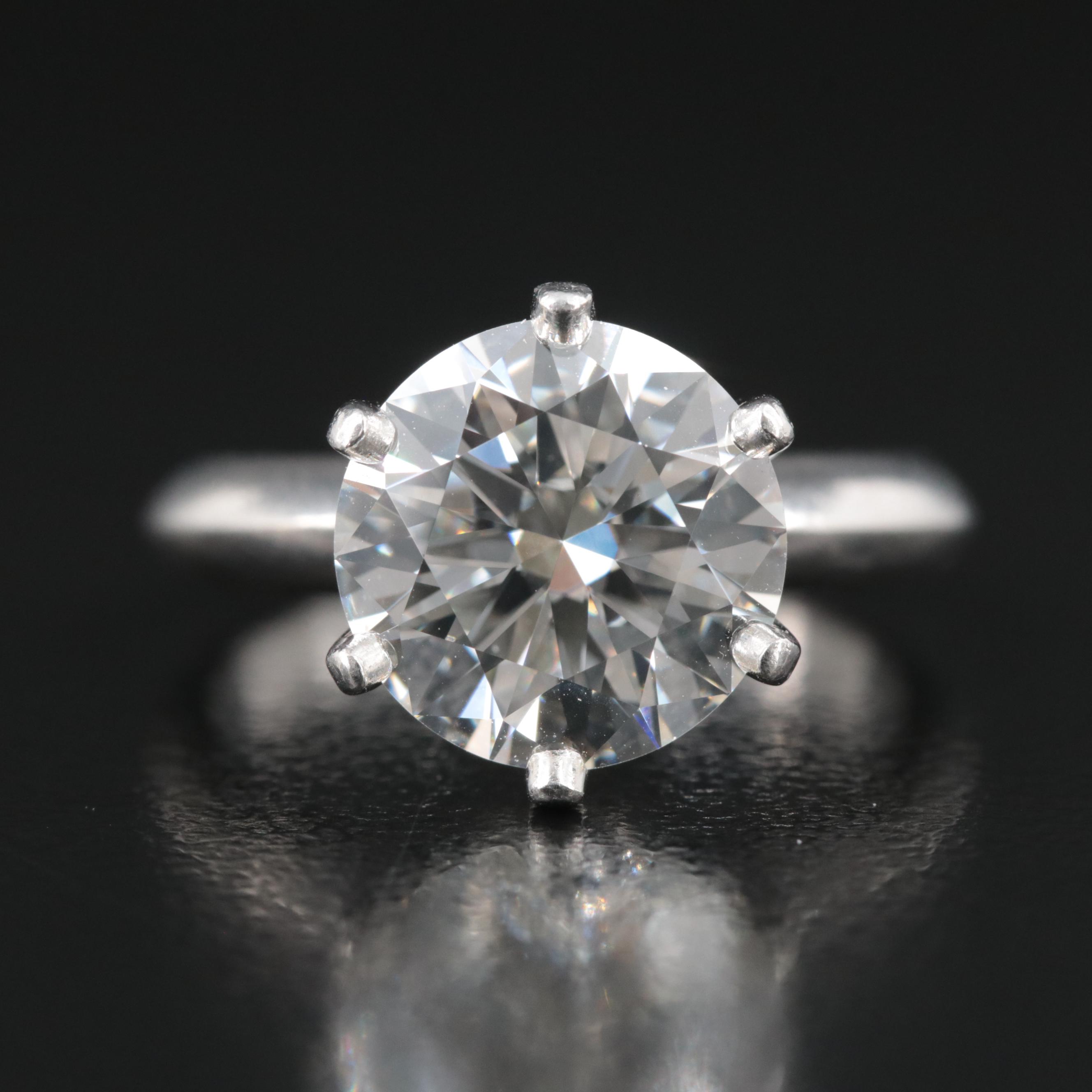 Tiffany & Co. Platinum 3.37 CT Diamond Solitaire Ring with GIA and Tiffany Certs