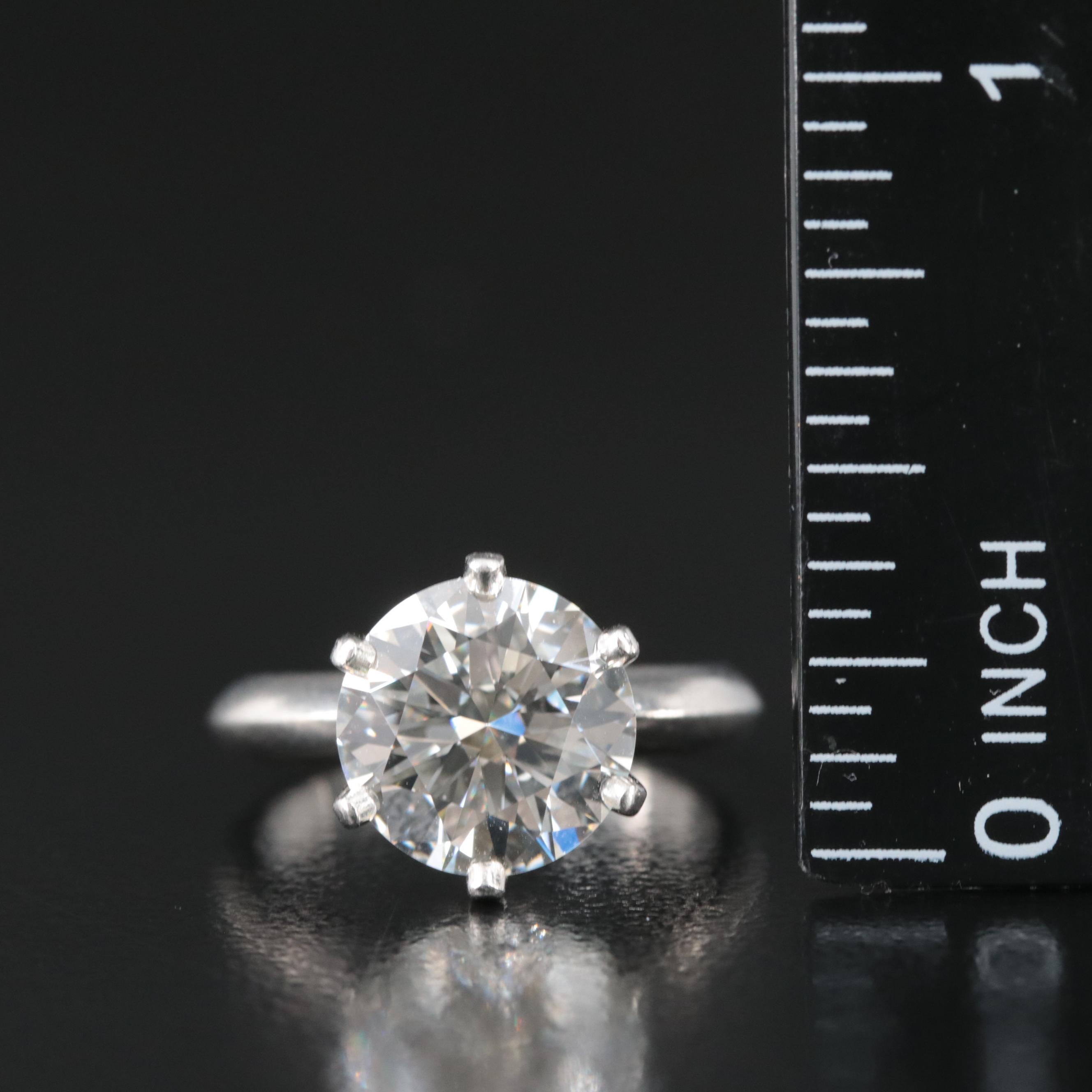 Tiffany & Co. Platinum 3.37 CT Diamond Solitaire Ring with GIA and Tiffany Certs