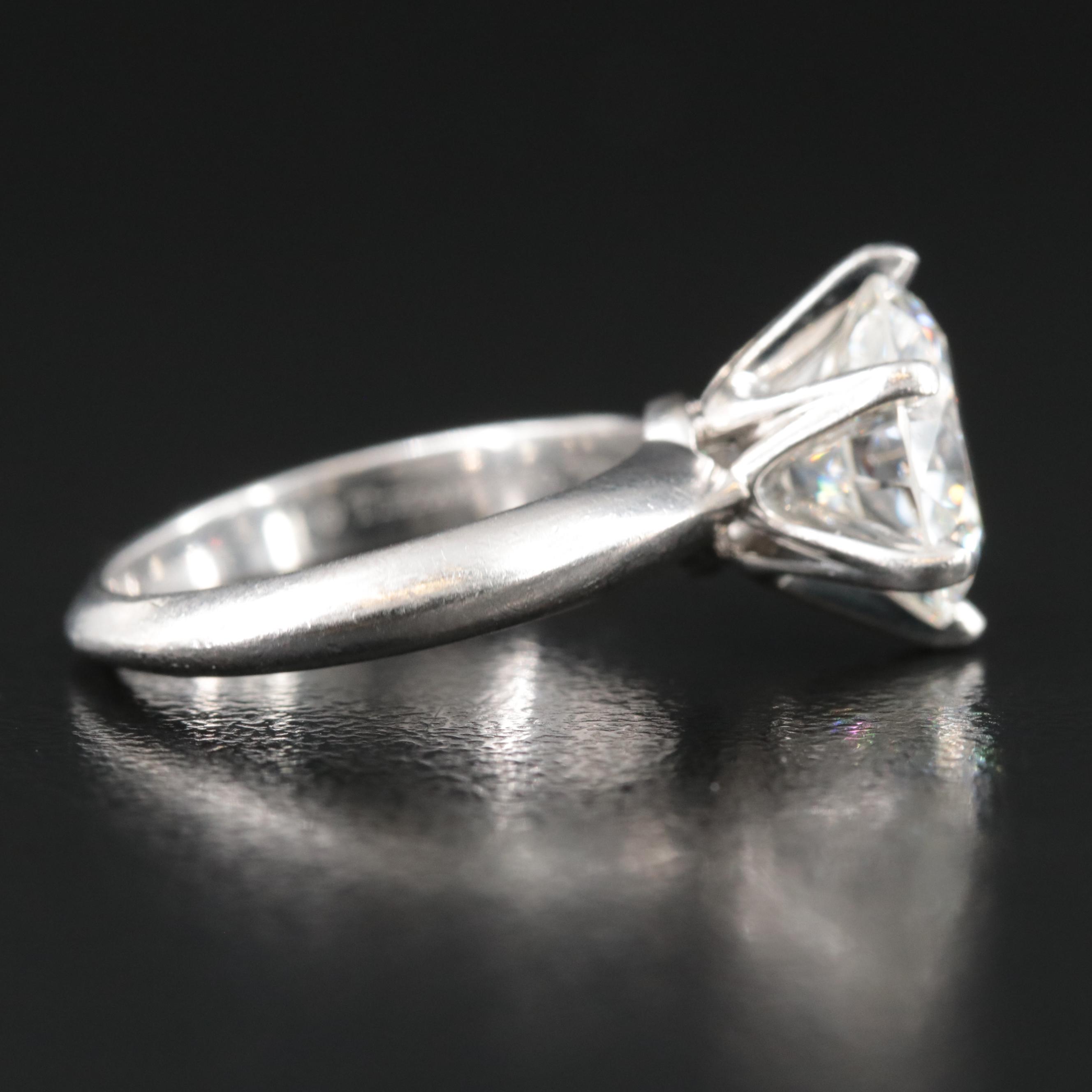 Tiffany & Co. Platinum 3.37 CT Diamond Solitaire Ring with GIA and Tiffany Certs