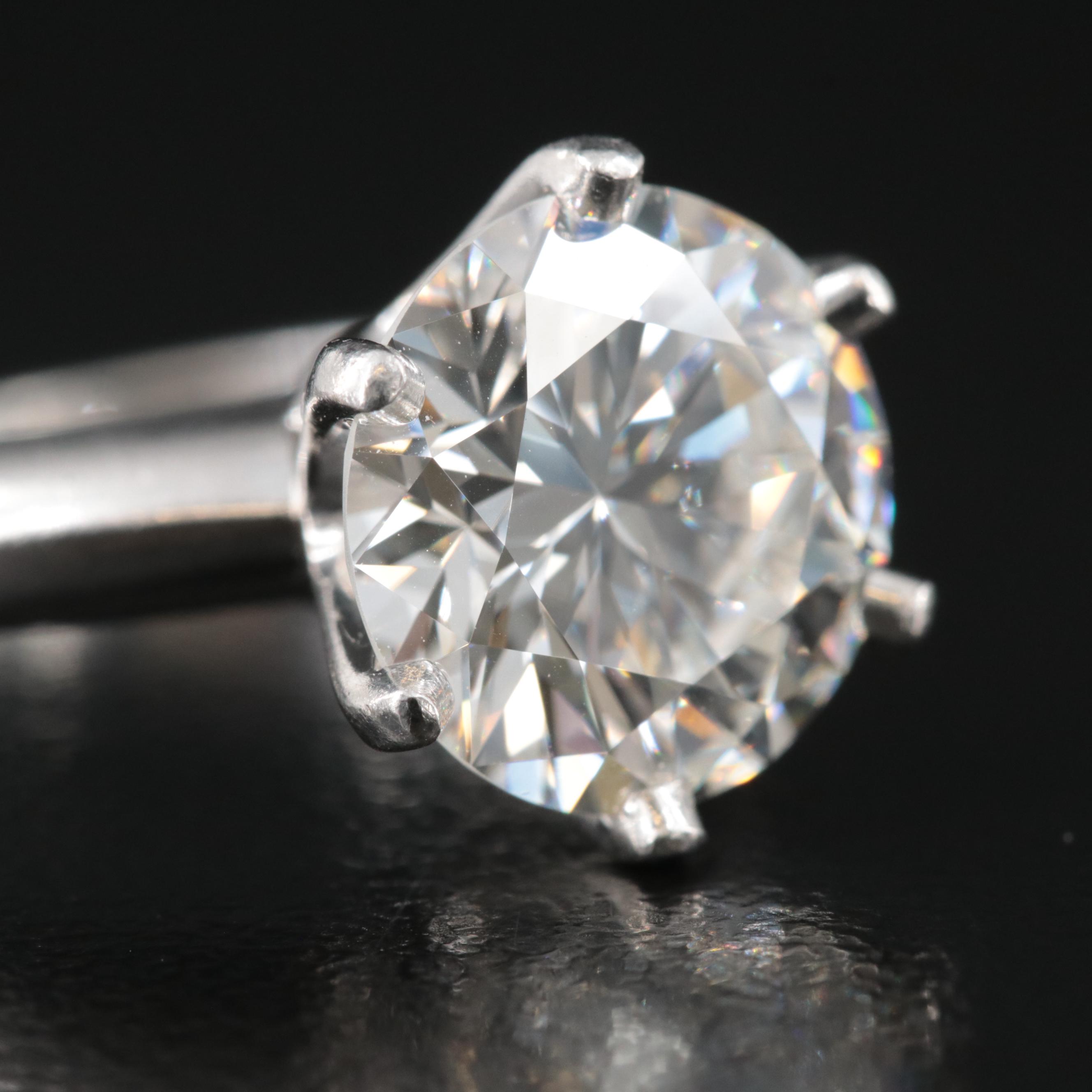 Tiffany & Co. Platinum 3.37 CT Diamond Solitaire Ring with GIA and Tiffany Certs