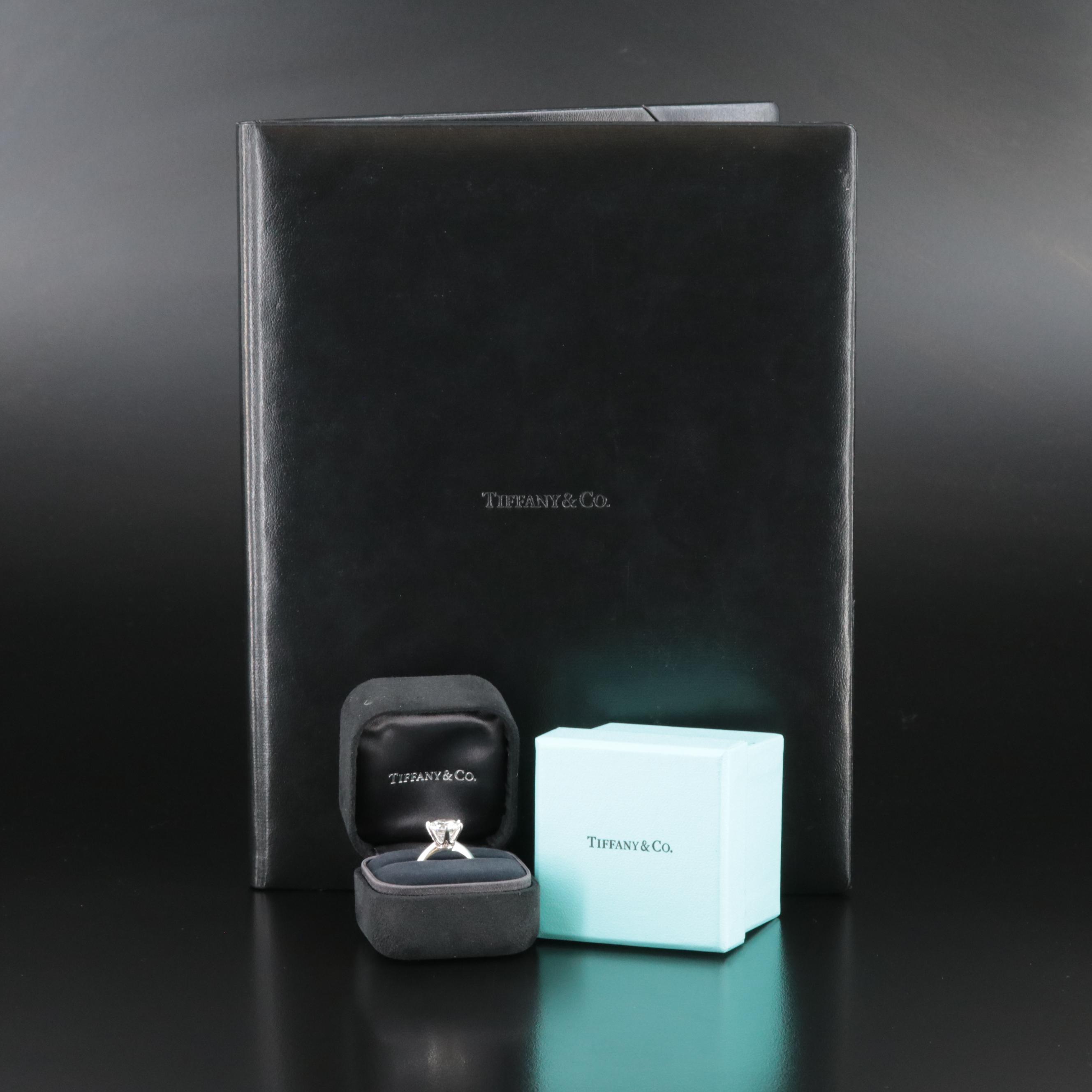 Tiffany & Co. Platinum 3.37 CT Diamond Solitaire Ring with GIA and Tiffany Certs