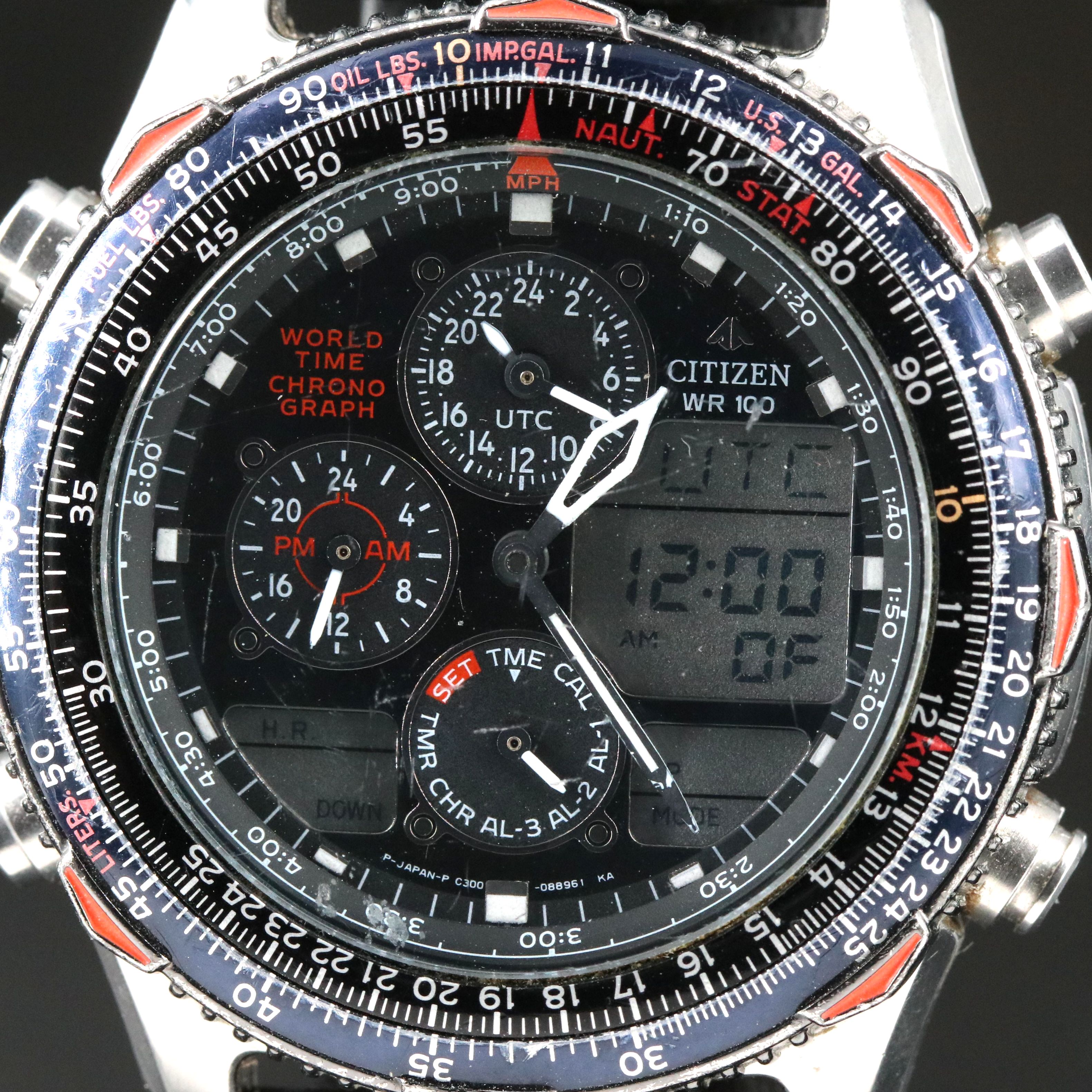 Citizen World Time Chronograph Navihawk Watch