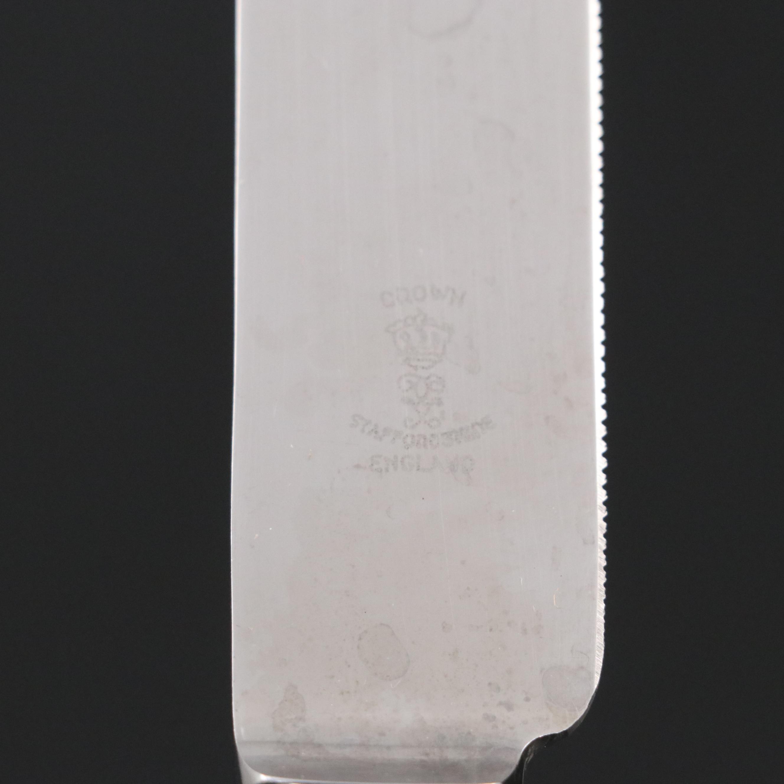 Waterford Crystal and Stainless Steel Cake Servers with Porcelain Handle Knife