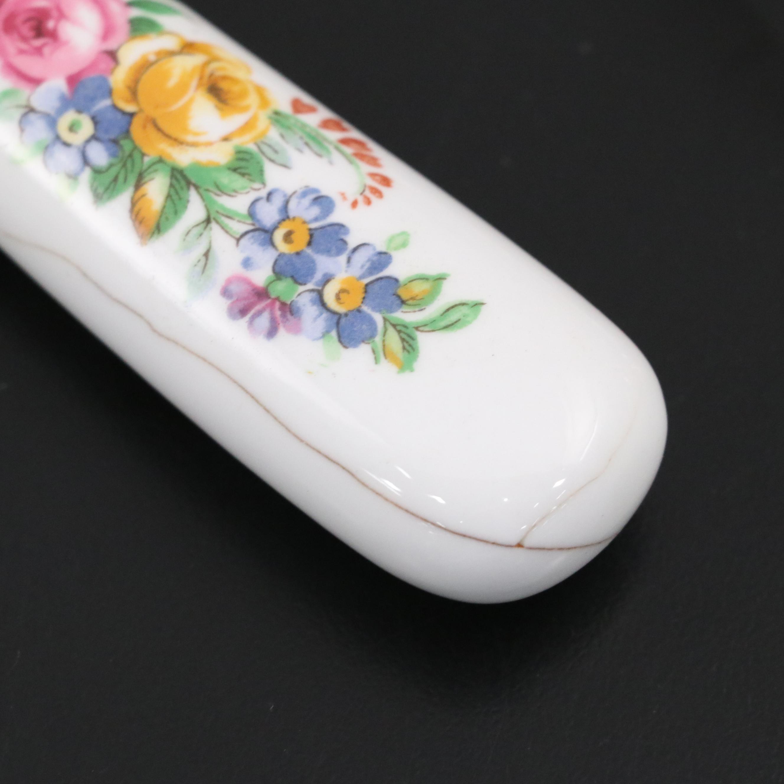 Waterford Crystal and Stainless Steel Cake Servers with Porcelain Handle Knife