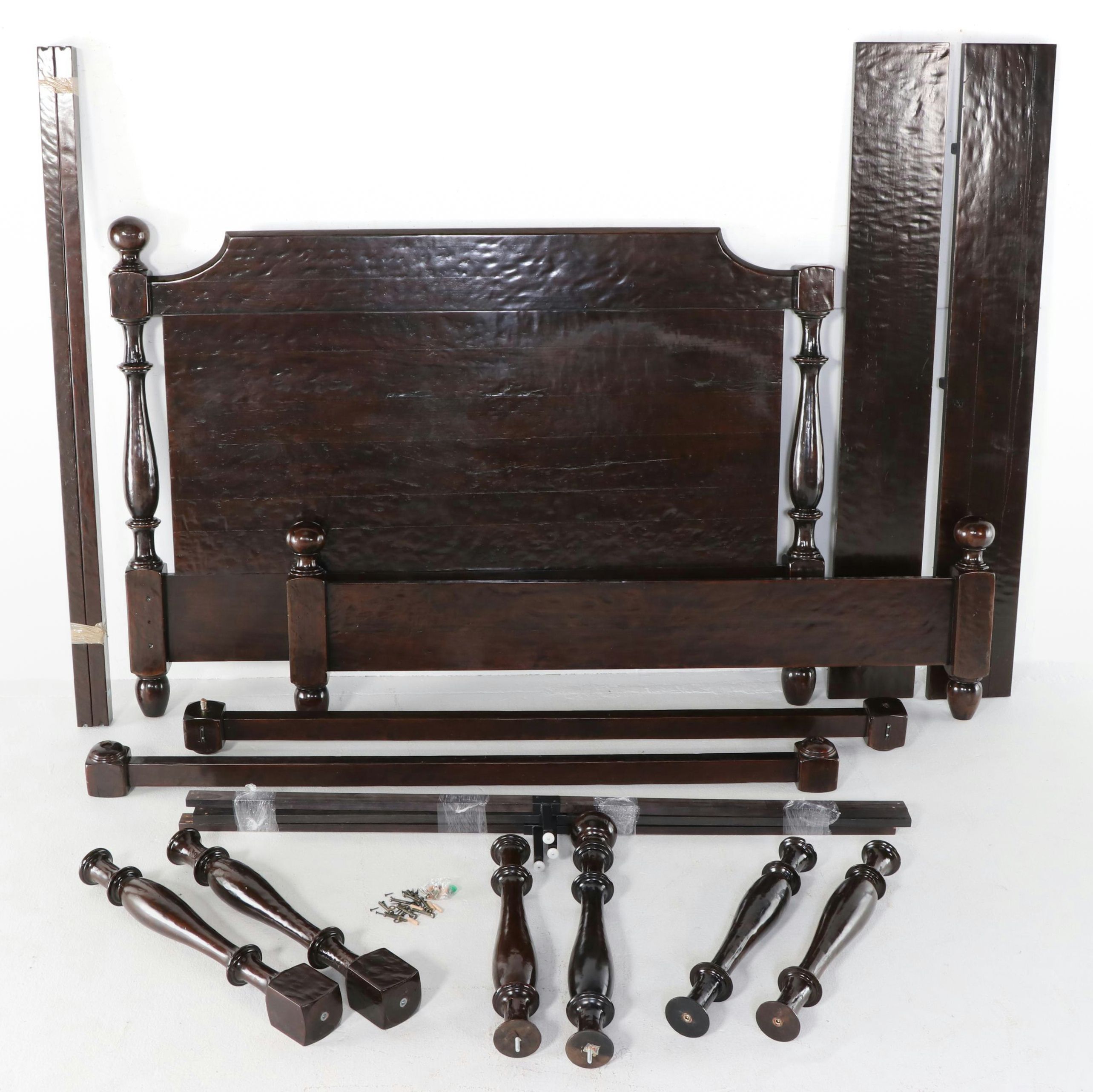 Bernhardt "Vintage Patina" Mahogany King Size Four-Poster Bed Frame