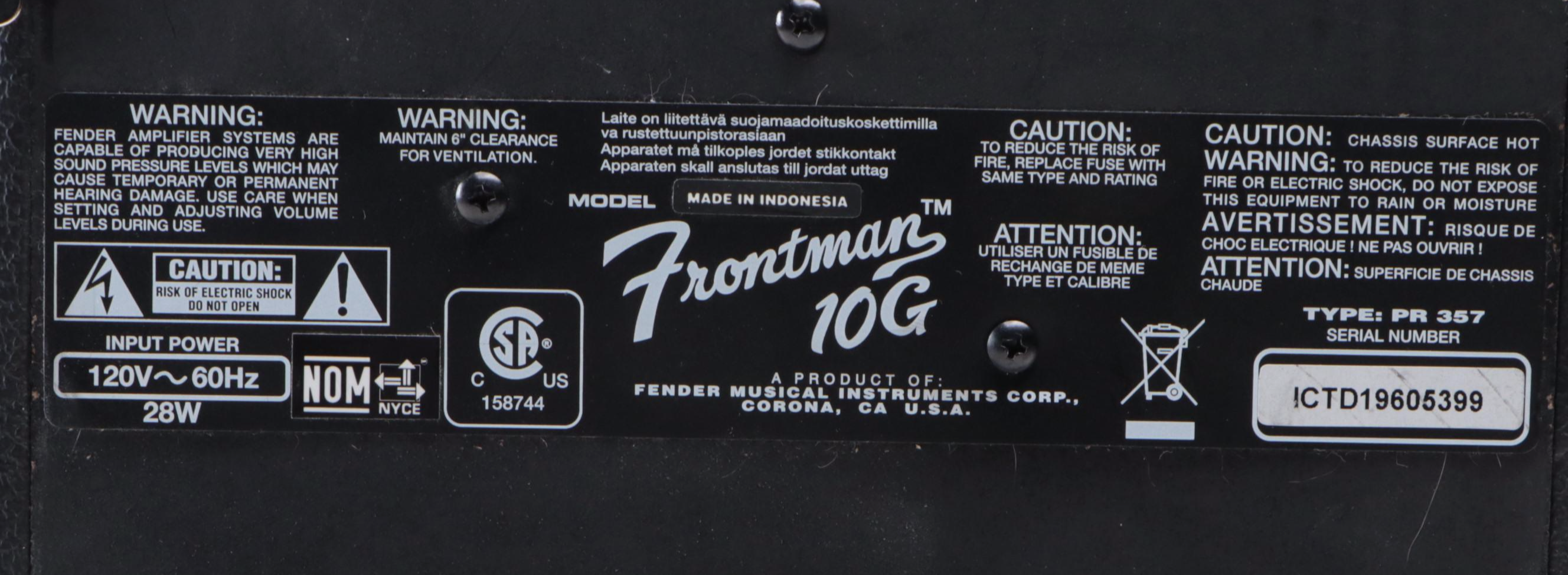 Fender Frontman 10G Amplifier