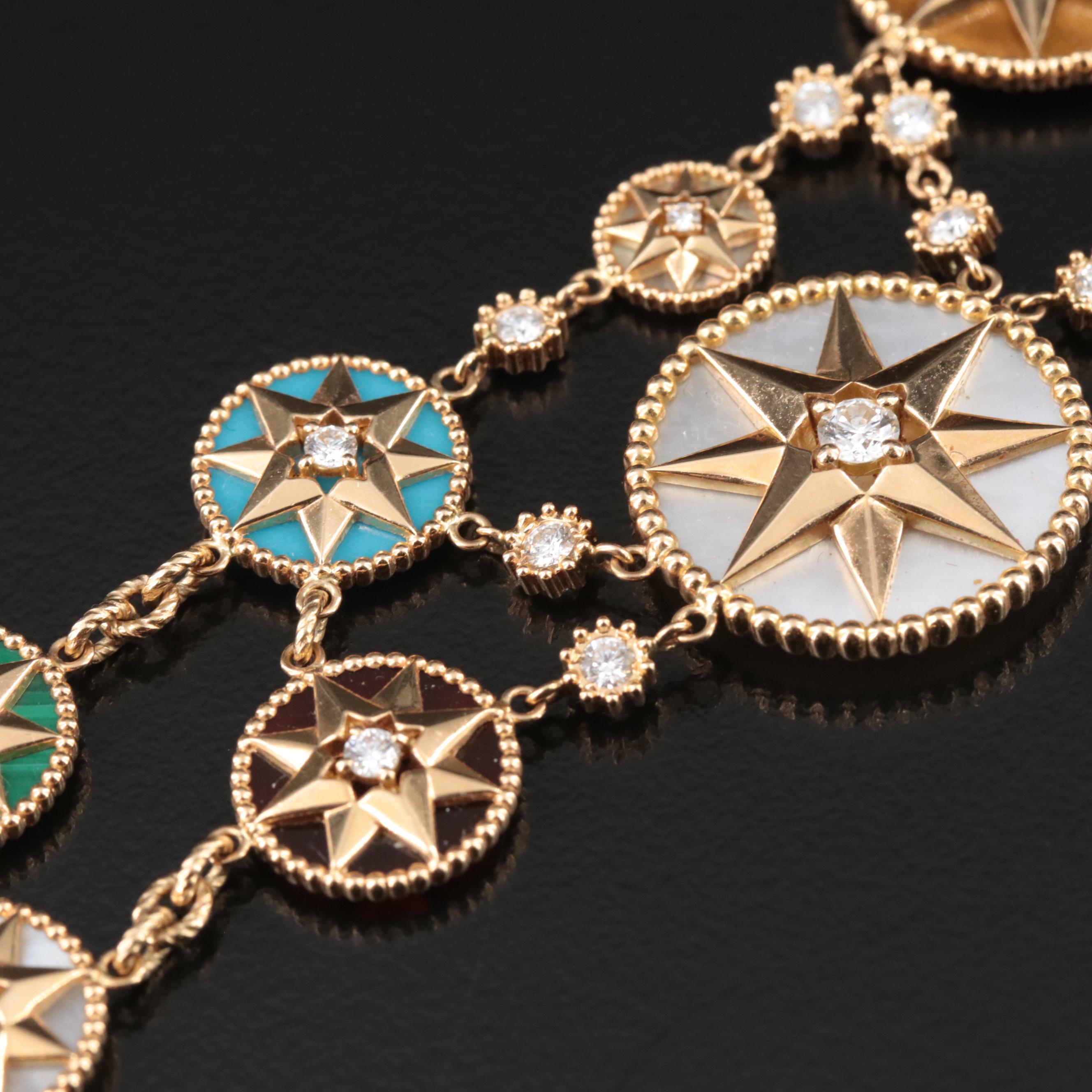 Dior Joaillerie Rose des Vents 18K Gemstone and 2.07 CTW Diamond Choker