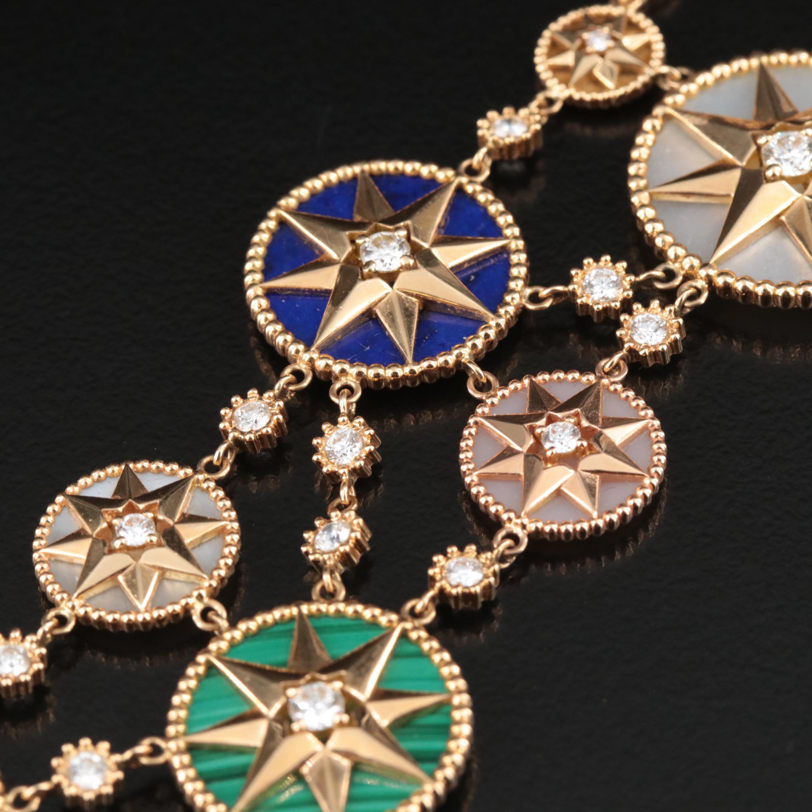 Dior Joaillerie Rose des Vents 18K Gemstone and 2.07 CTW Diamond Choker