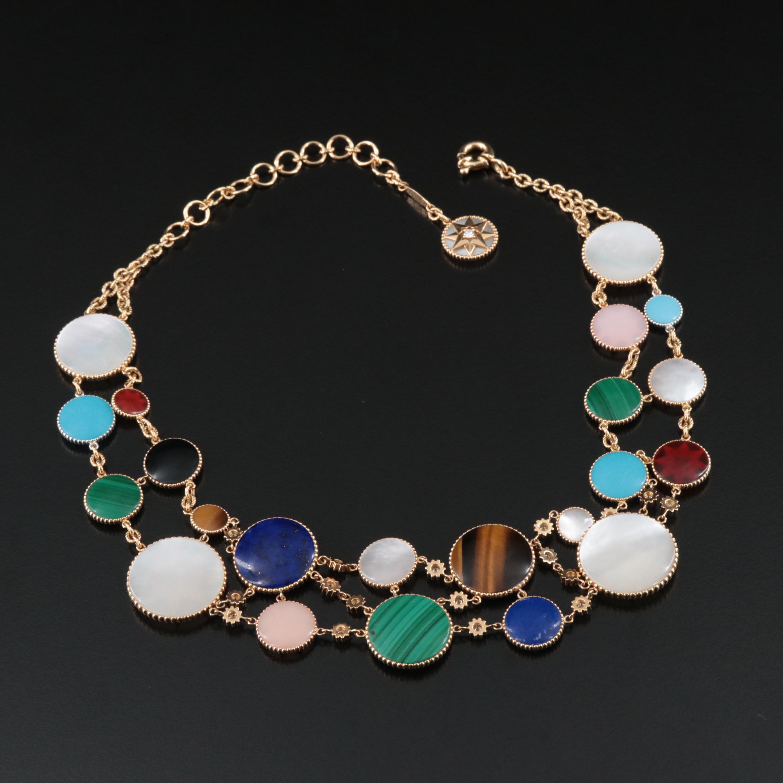 Dior Joaillerie Rose des Vents 18K Gemstone and 2.07 CTW Diamond Choker