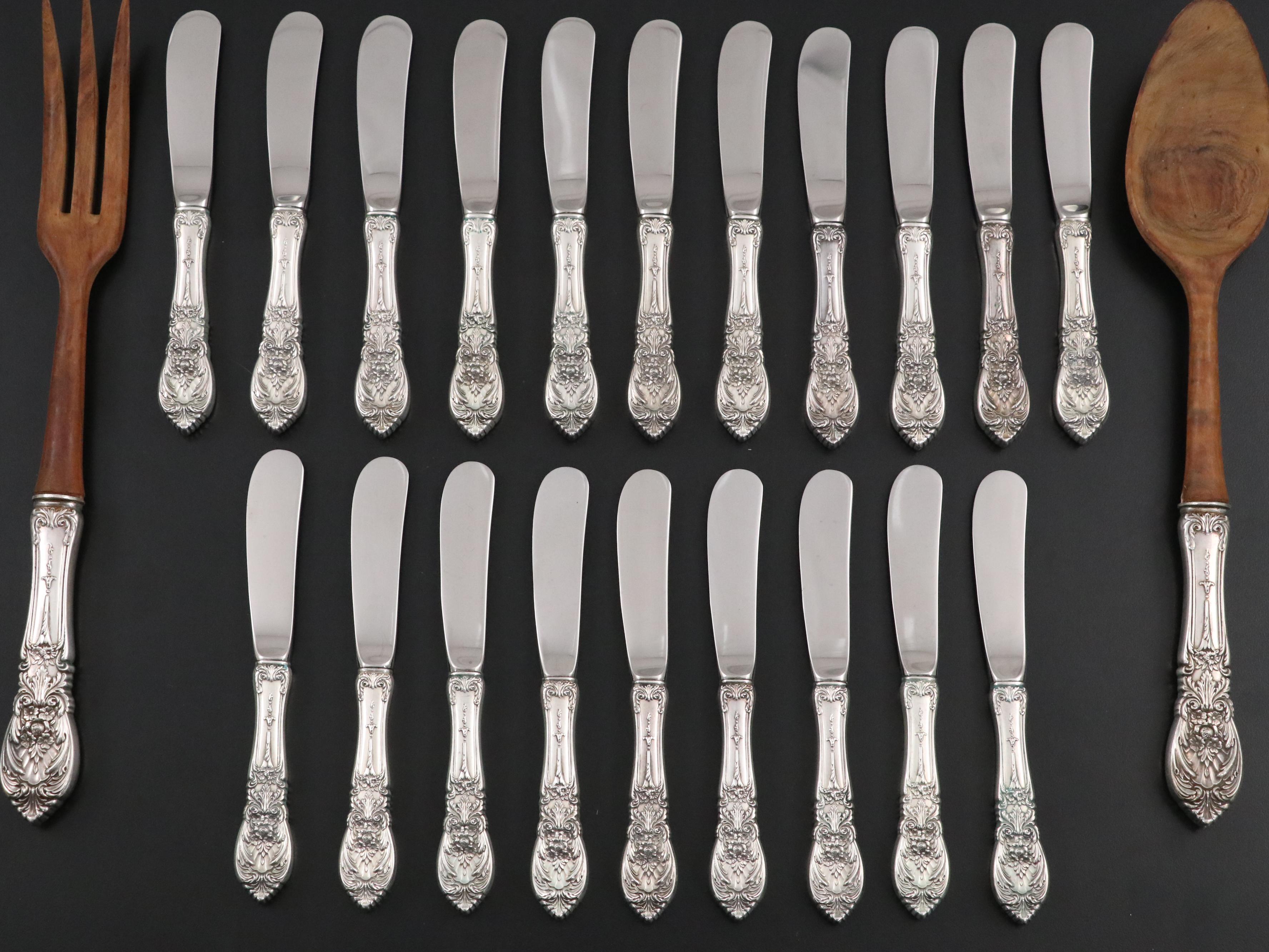 International Silver "Richelieu" Sterling Flatware with Sterling Jelly Server