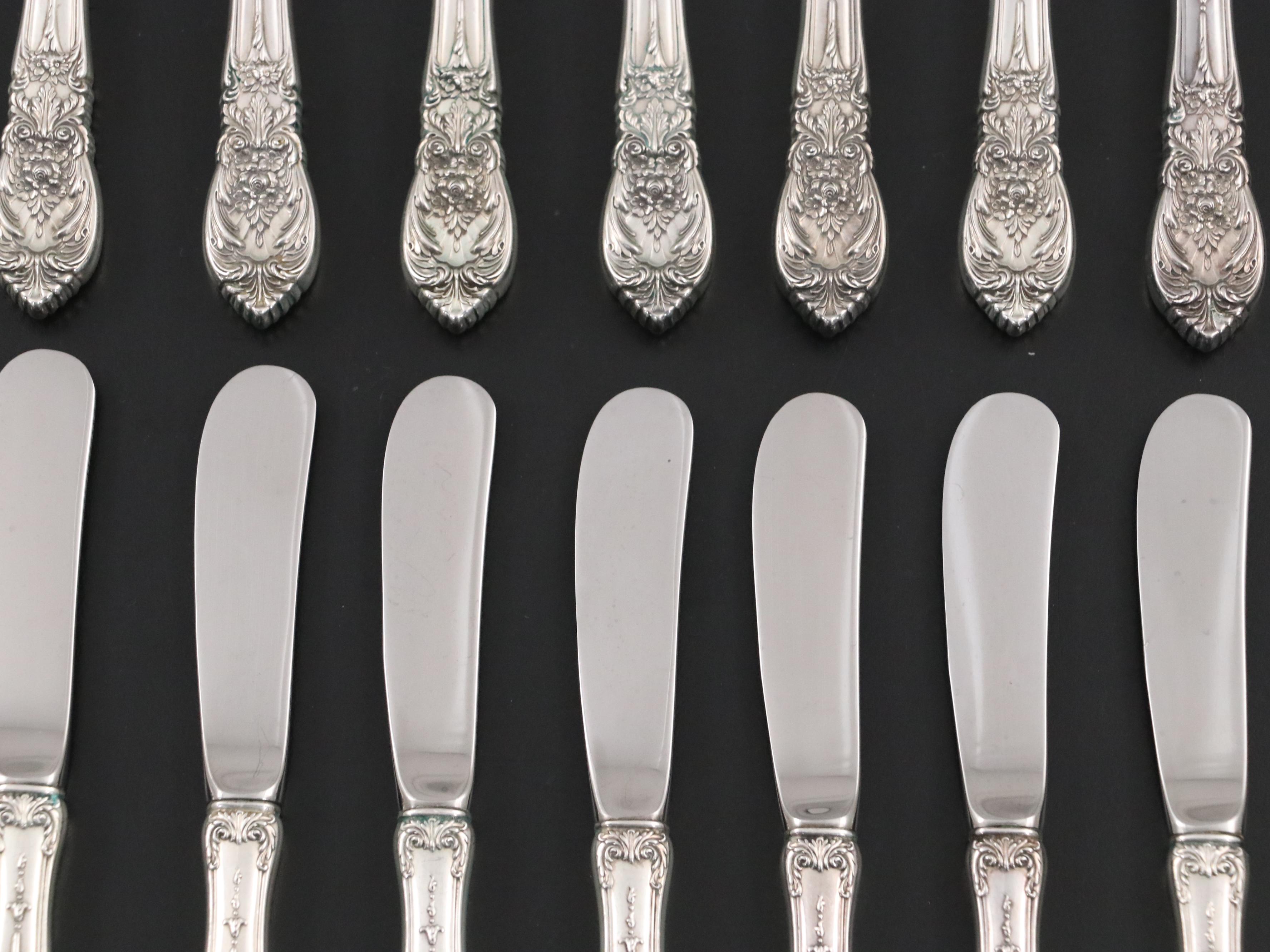 International Silver "Richelieu" Sterling Flatware with Sterling Jelly Server