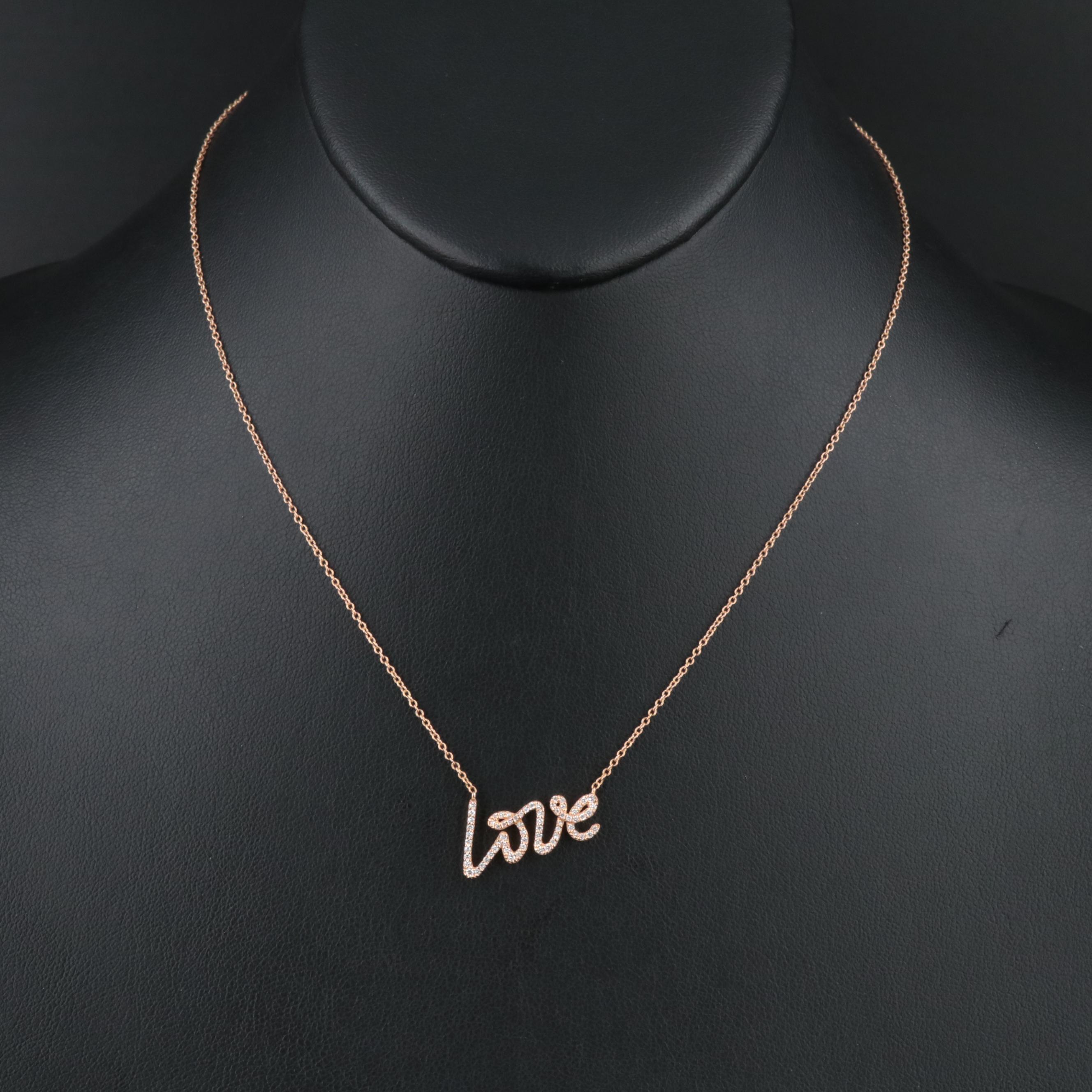 Paloma Picasso for Tiffany & Co. Graffiti 18K Rose Gold Diamond Love Necklace