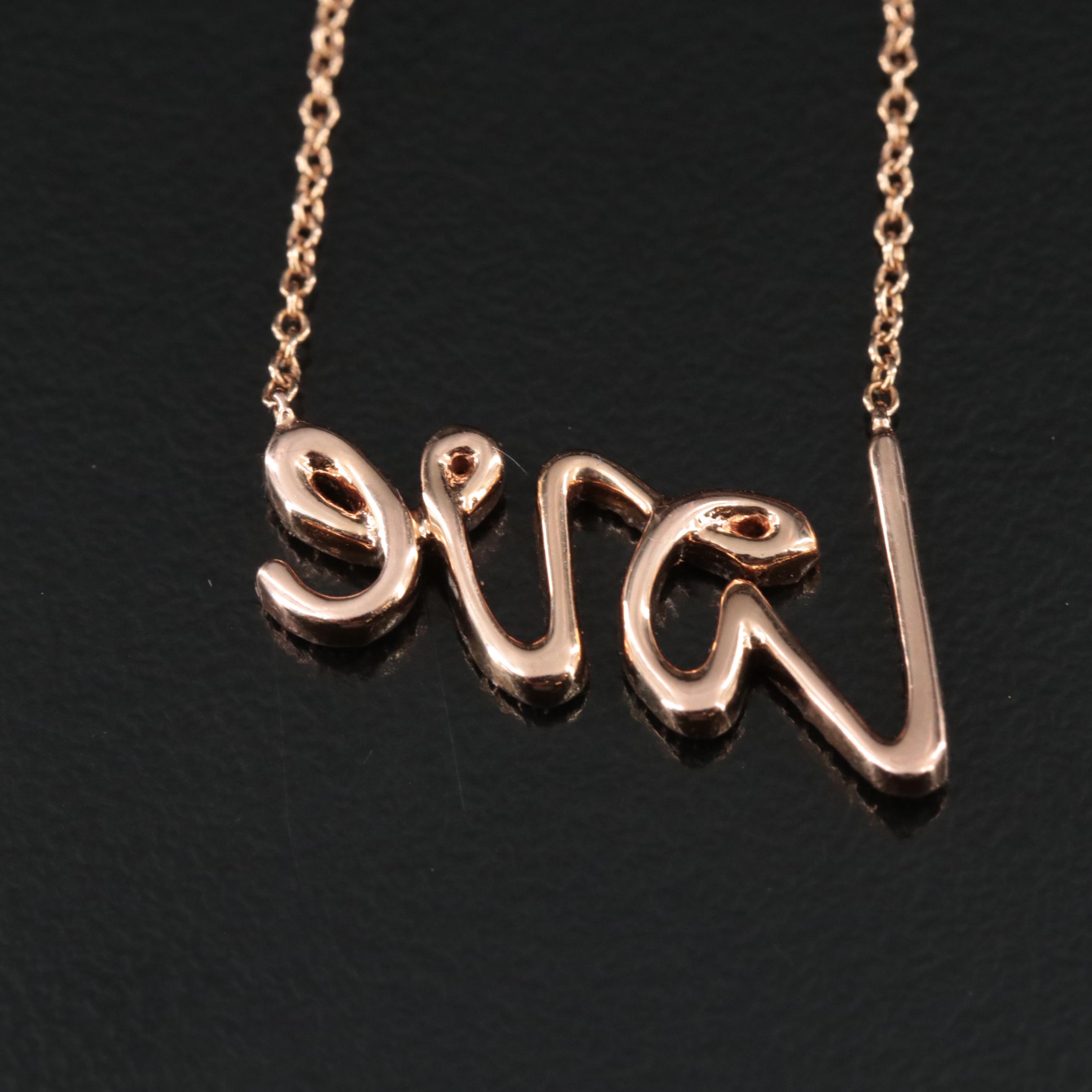 Paloma Picasso for Tiffany & Co. Graffiti 18K Rose Gold Diamond Love Necklace