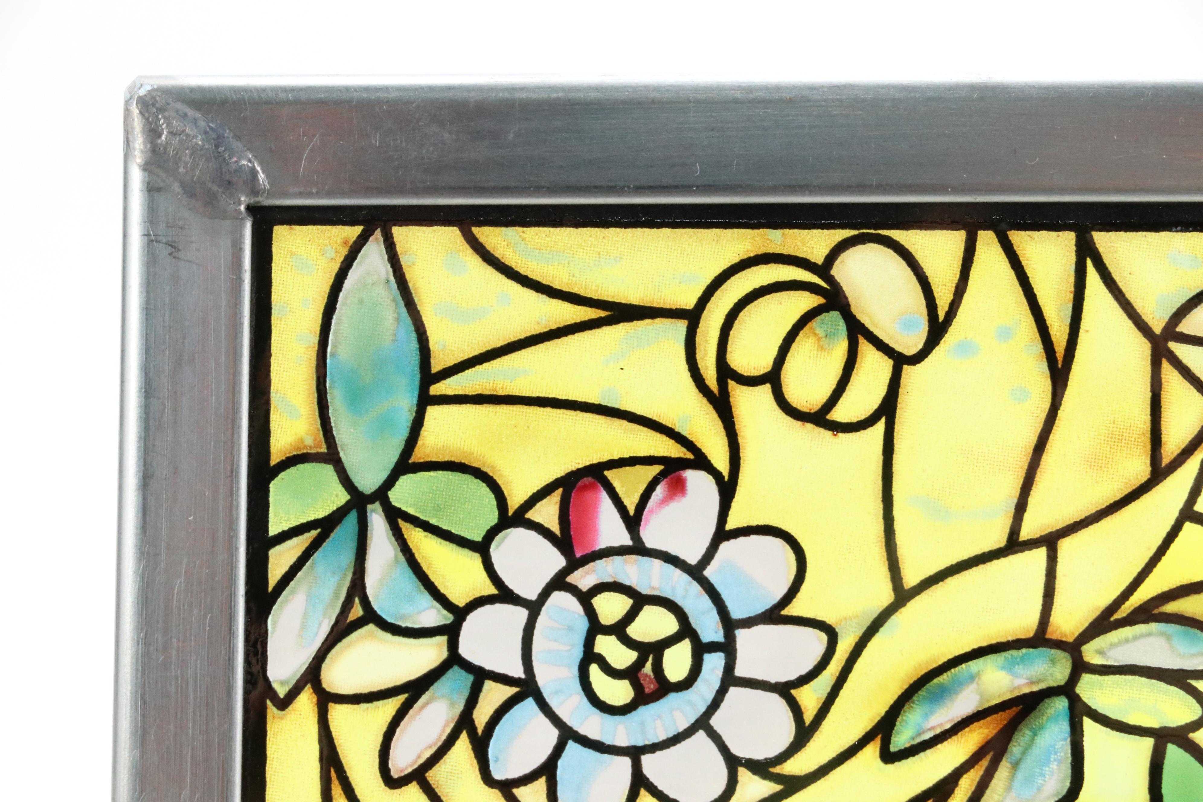 Glassmakers "Tiffany Tree of Life" Hanging Stained Glass Panel