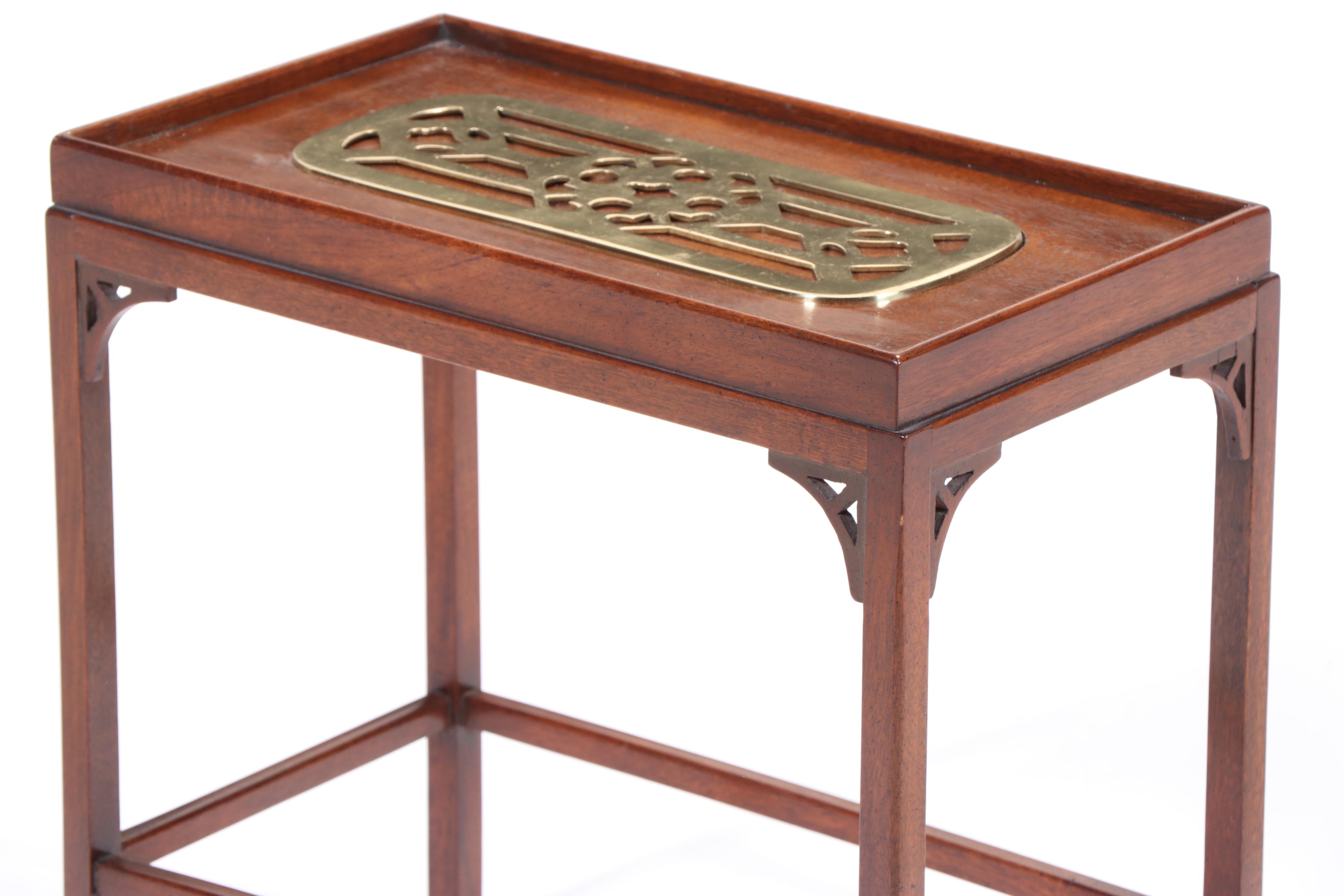 Baker Furniture Historic Charleston Collection Mahogany and Brass Side Table