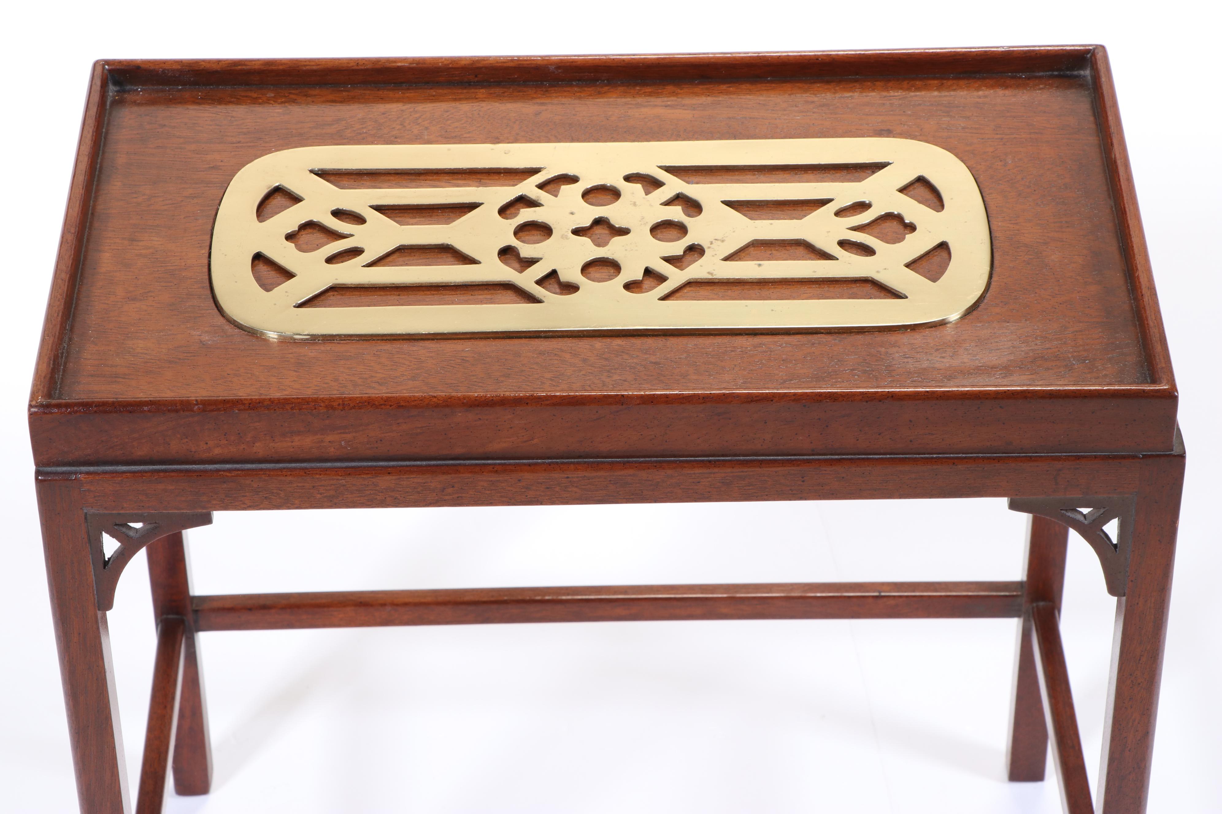 Baker Furniture Historic Charleston Collection Mahogany and Brass Side Table