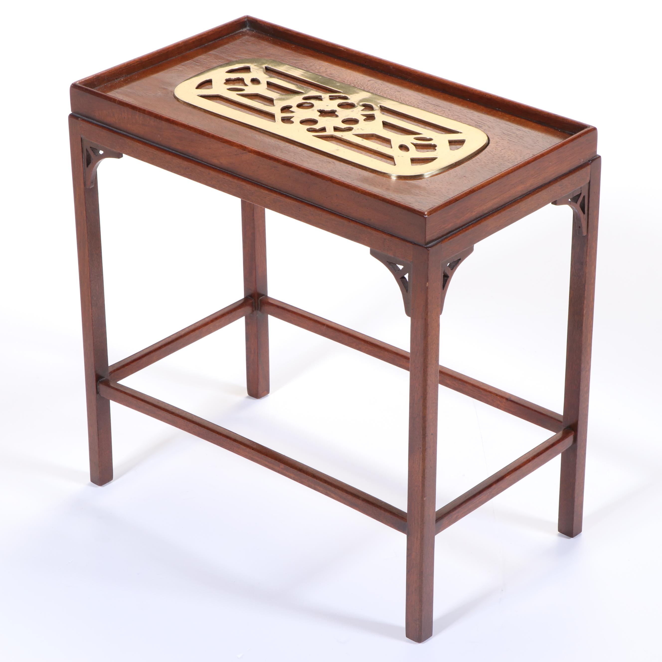 Baker Furniture Historic Charleston Collection Mahogany and Brass Side Table