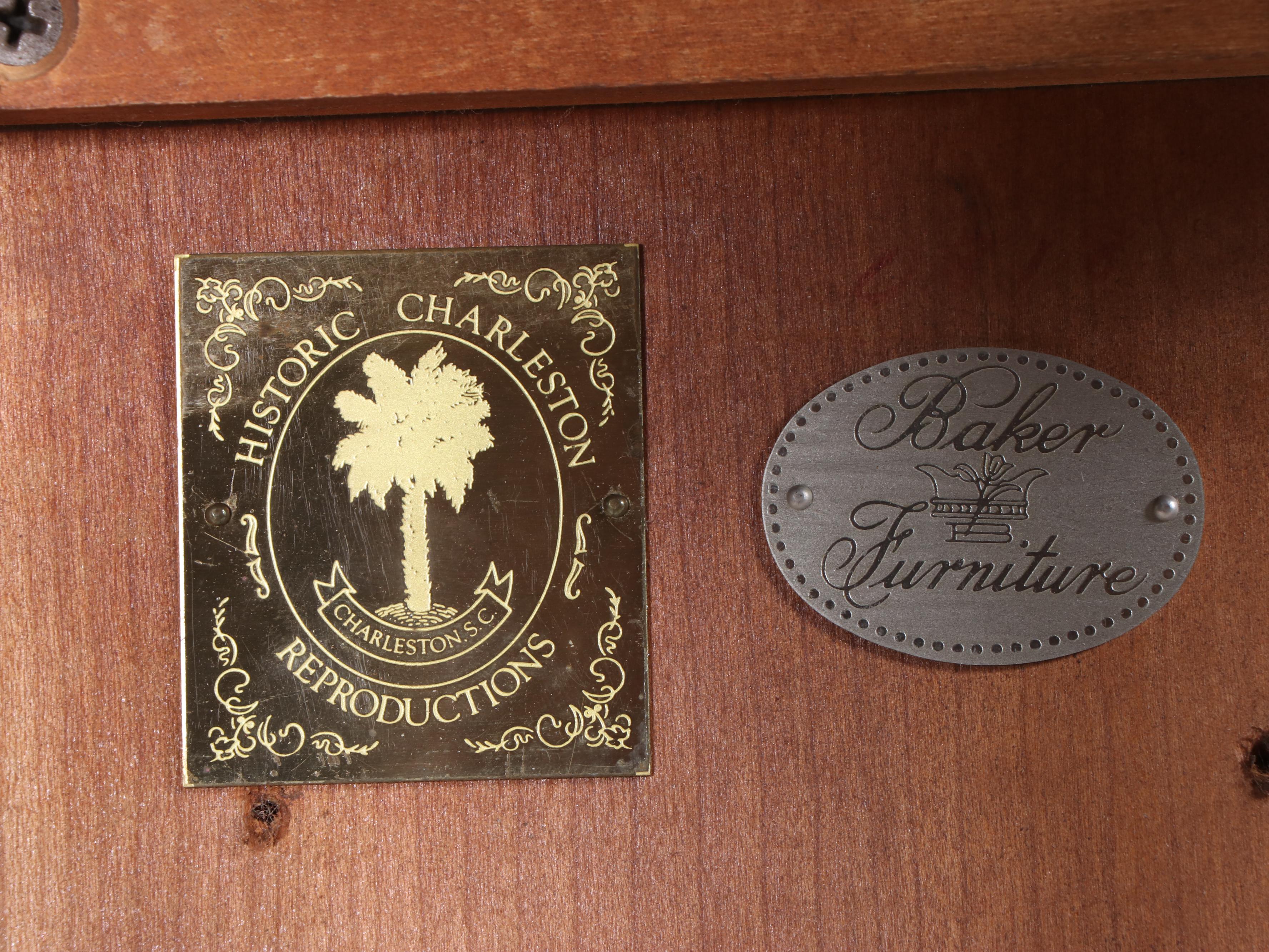 Baker Furniture Historic Charleston Collection Mahogany and Brass Side Table