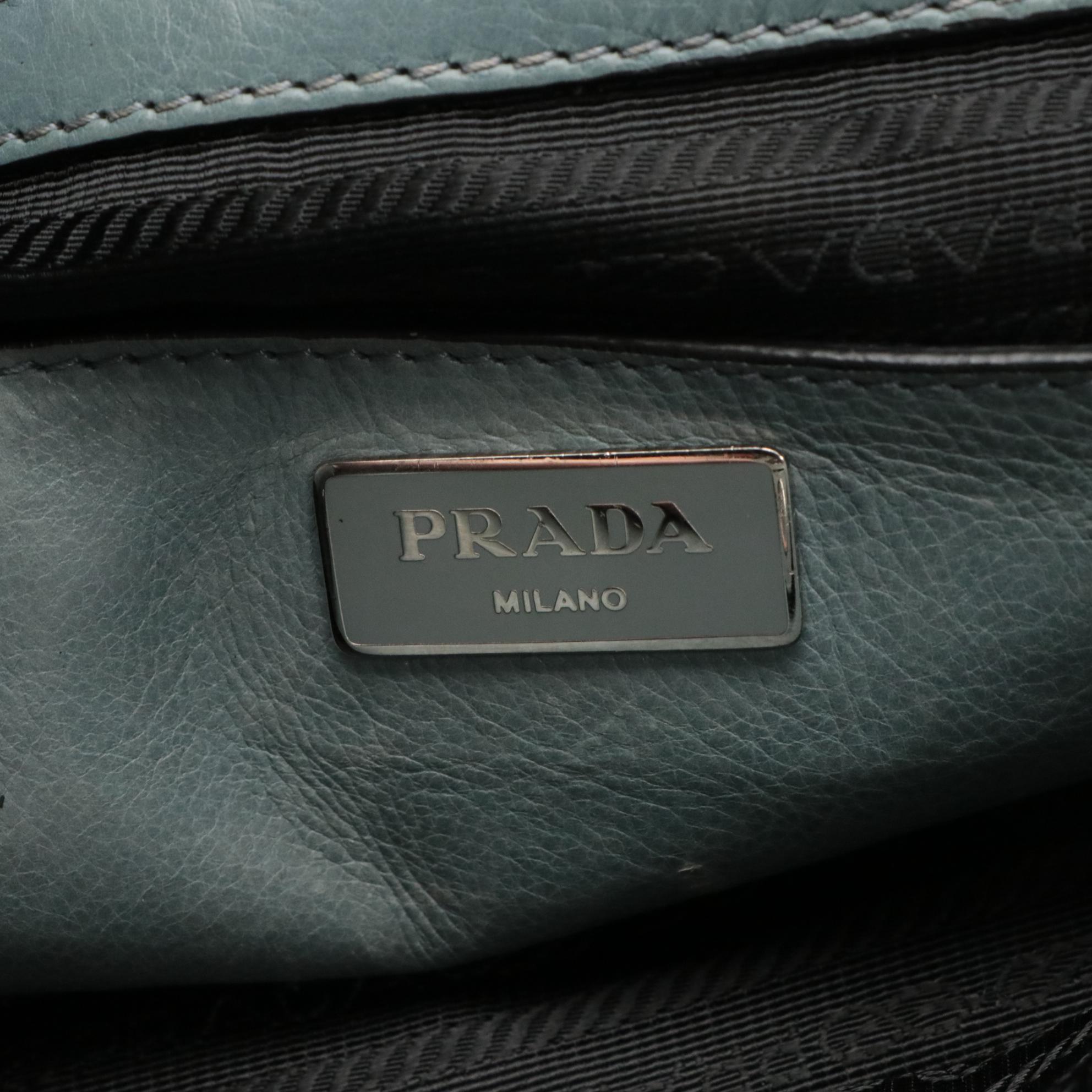 Prada Small Glacé Calf Leather Twin Pocket Two-Way Bag