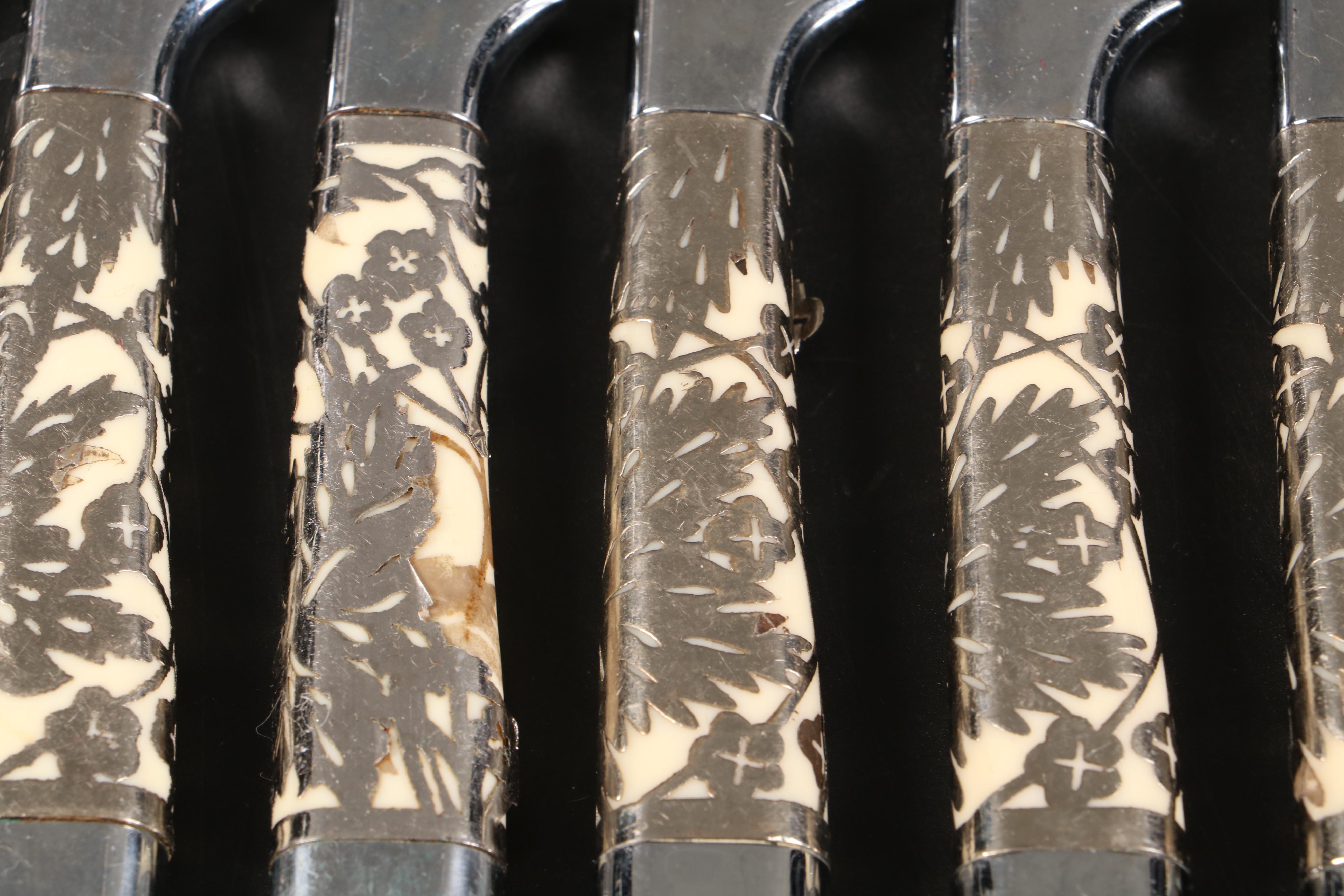 Carvel Hall by Briddell "Classic Cream" Silver Overlay Steak Knives