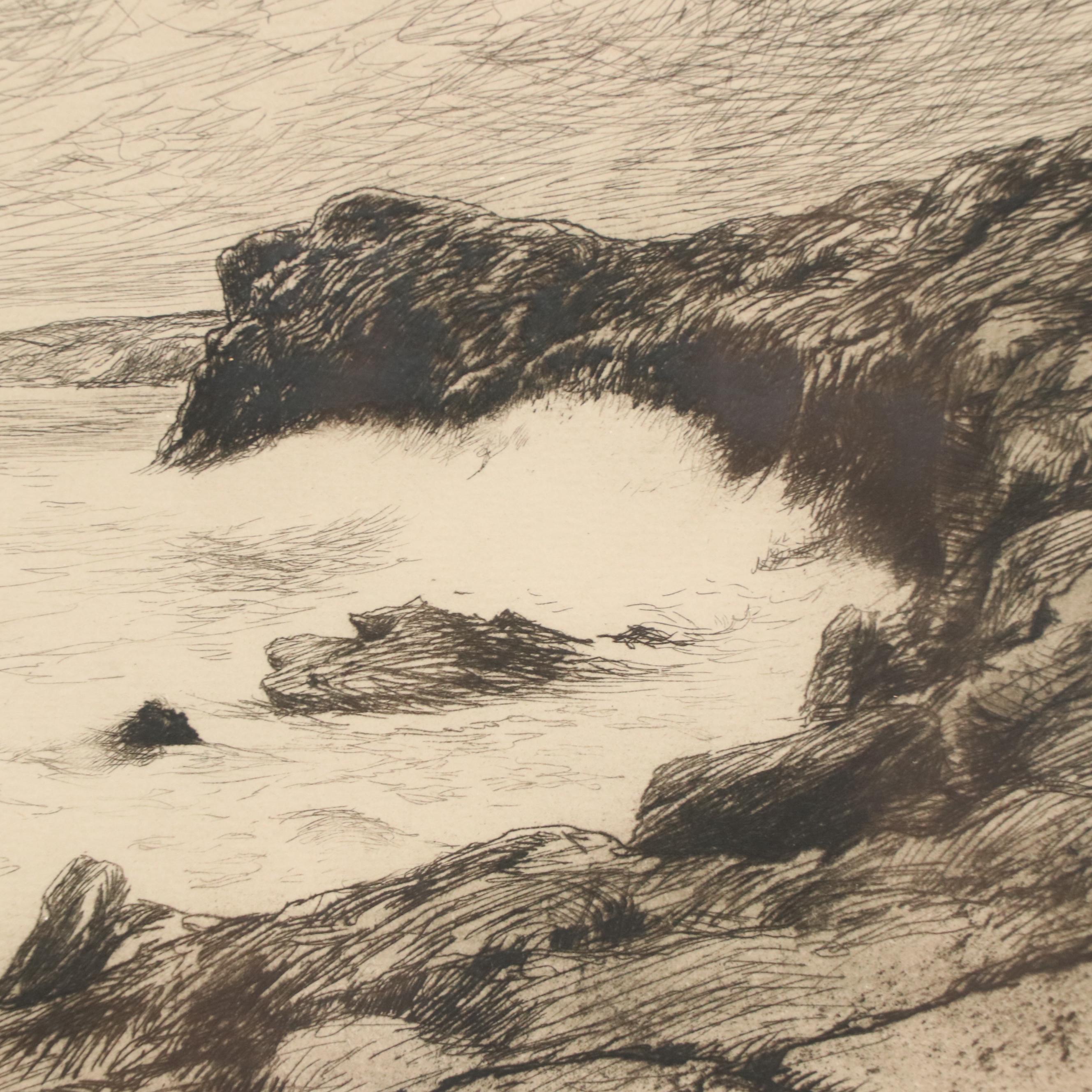 Kerr Eby Etching "Isle of Shoals," Circa 1931