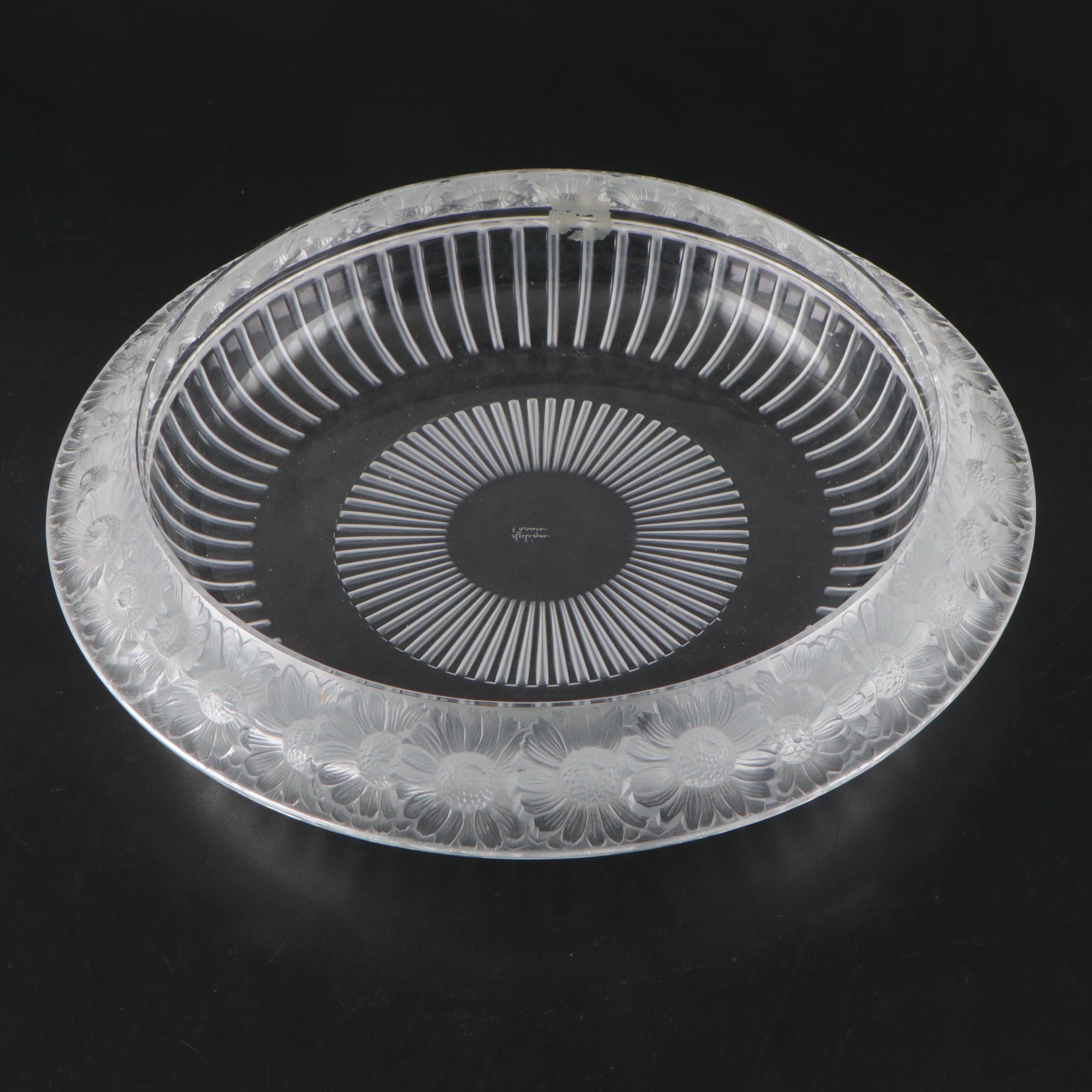 Lalique "Marguerites" Frosted and Clear Crystal Bowl, 1945–1977