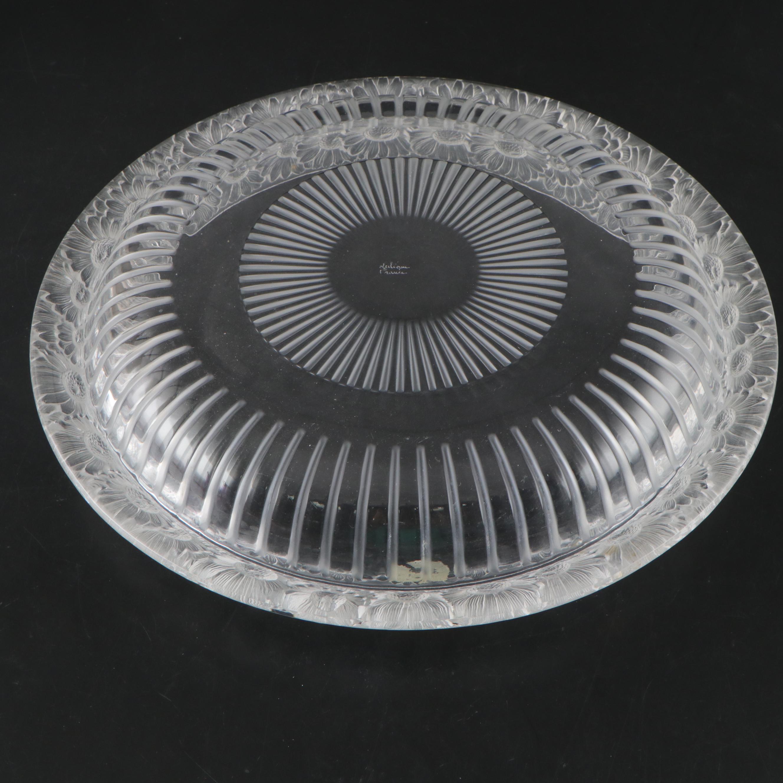 Lalique "Marguerites" Frosted and Clear Crystal Bowl, 1945–1977