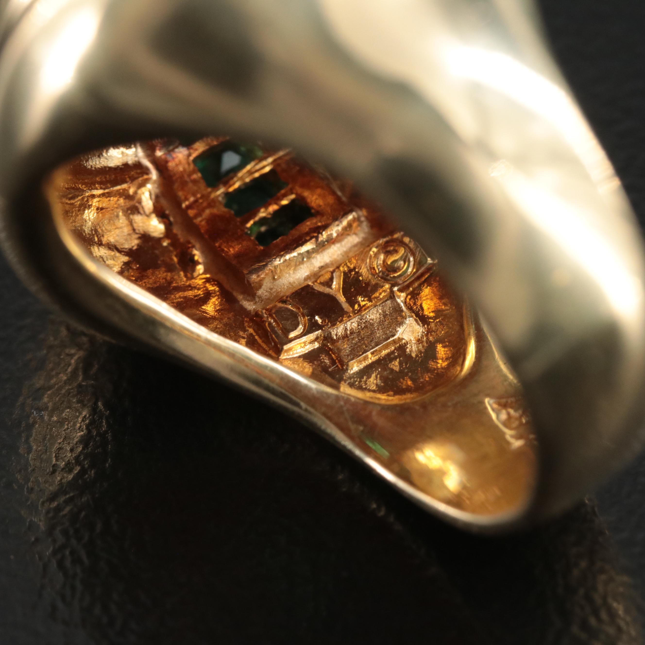 David Yurman 18K Citrine and Emerald Ring